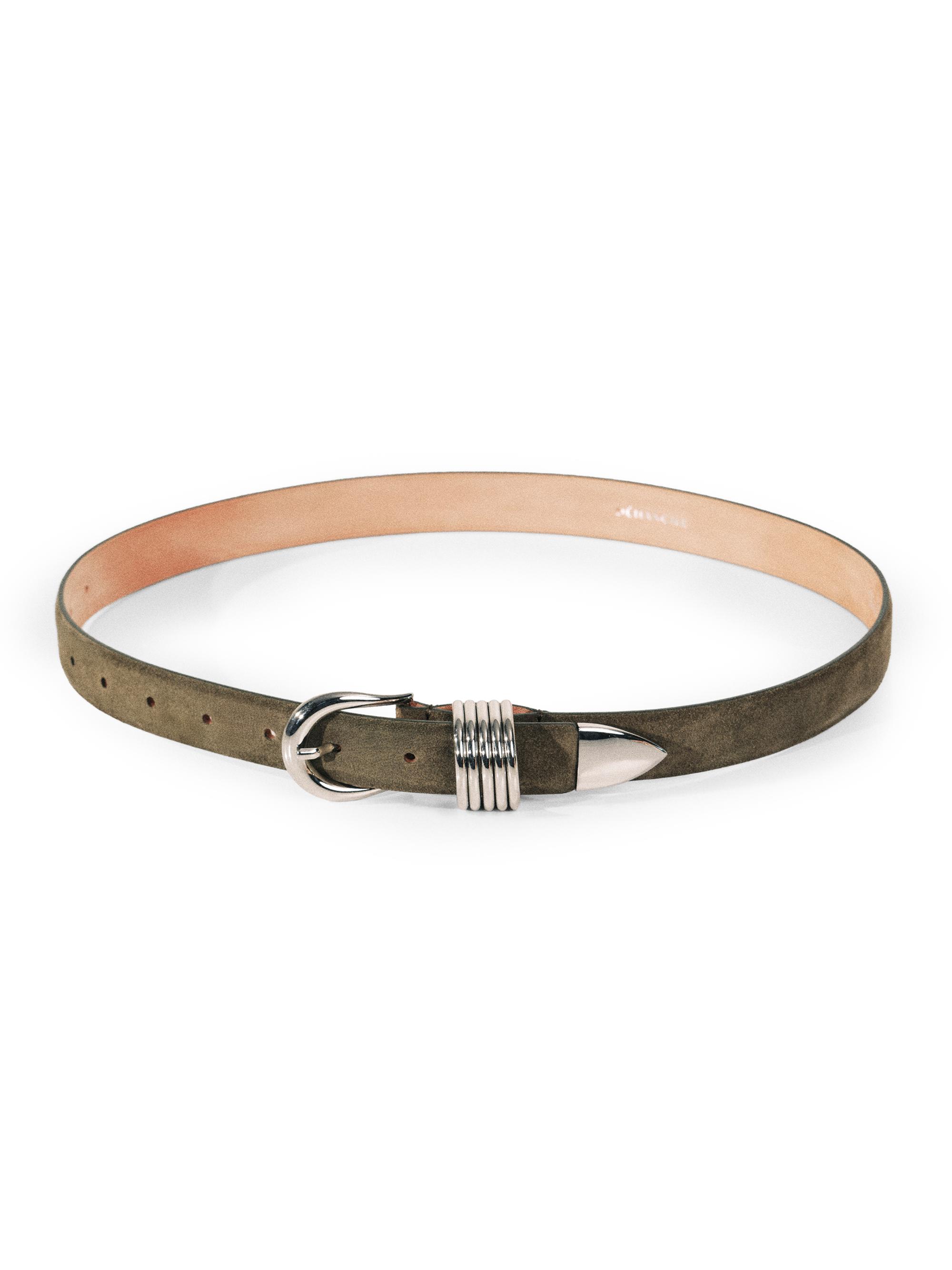 Déhanche Women's Hollyhock Suede Belt - Truffle And Silver