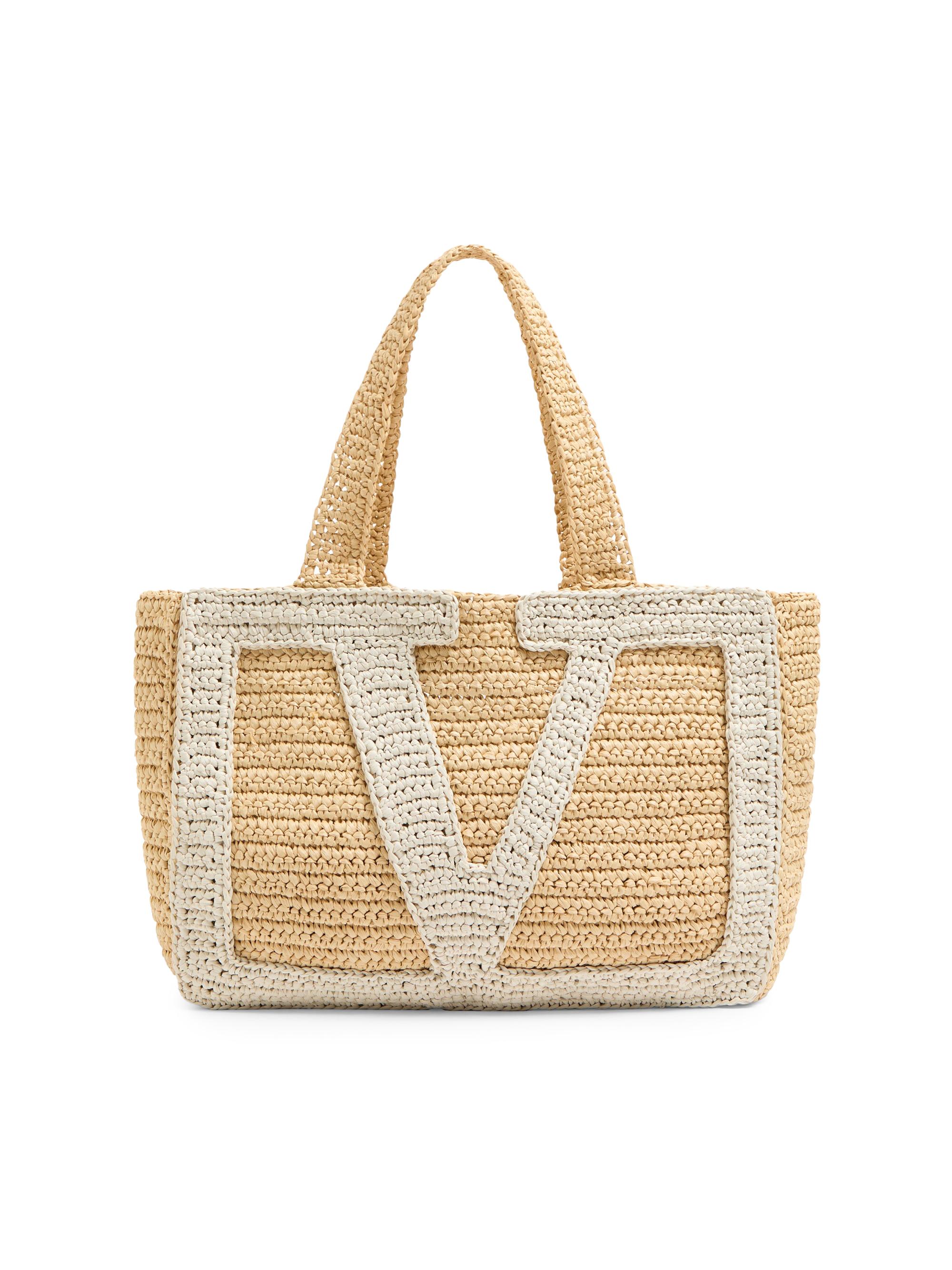Valentino Garavani Women's Viva Superstar  Raffia Shopping Bag - Natural Butter