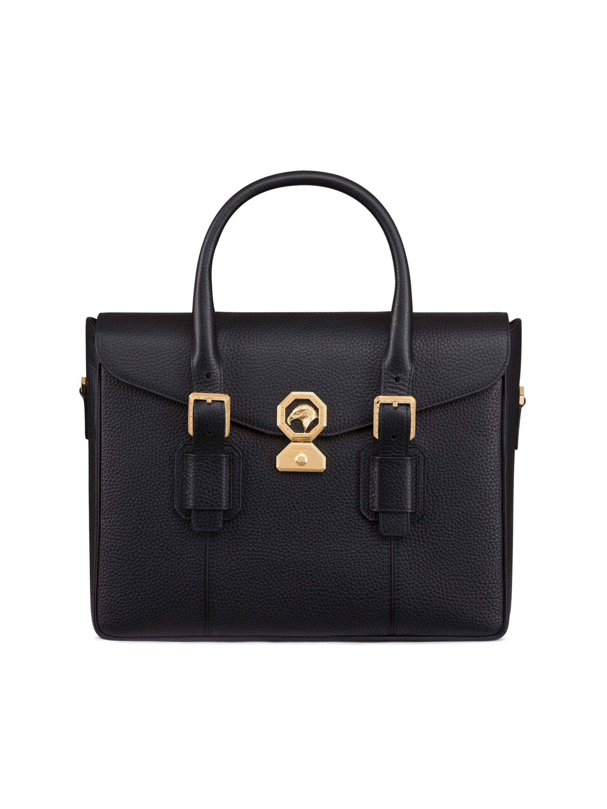 Stefano Ricci Men's Luxury Calfskin Briefcase - Black