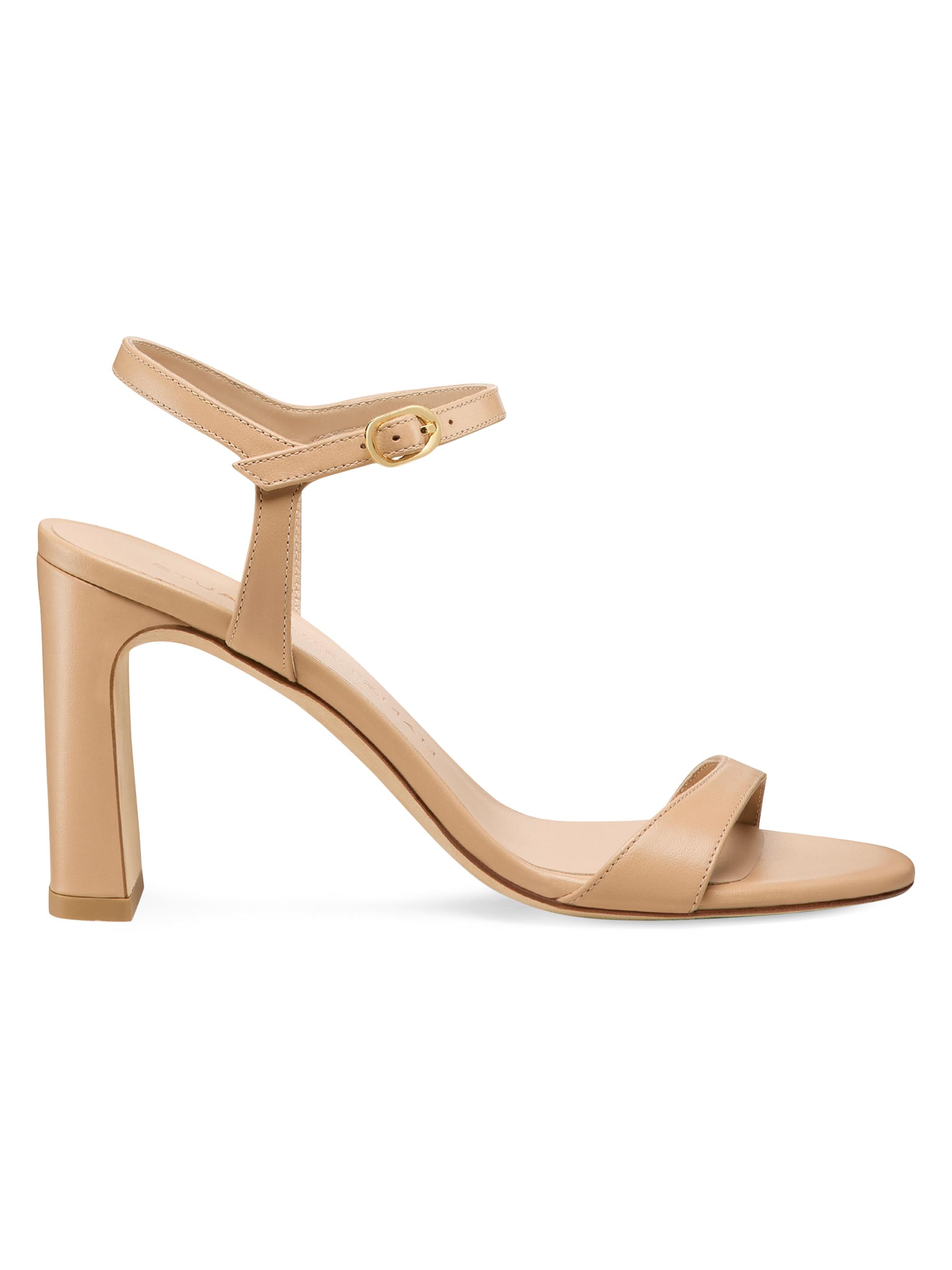 Stuart Weitzman Nudist Block 75MM Patent Leather Sandals | Saks