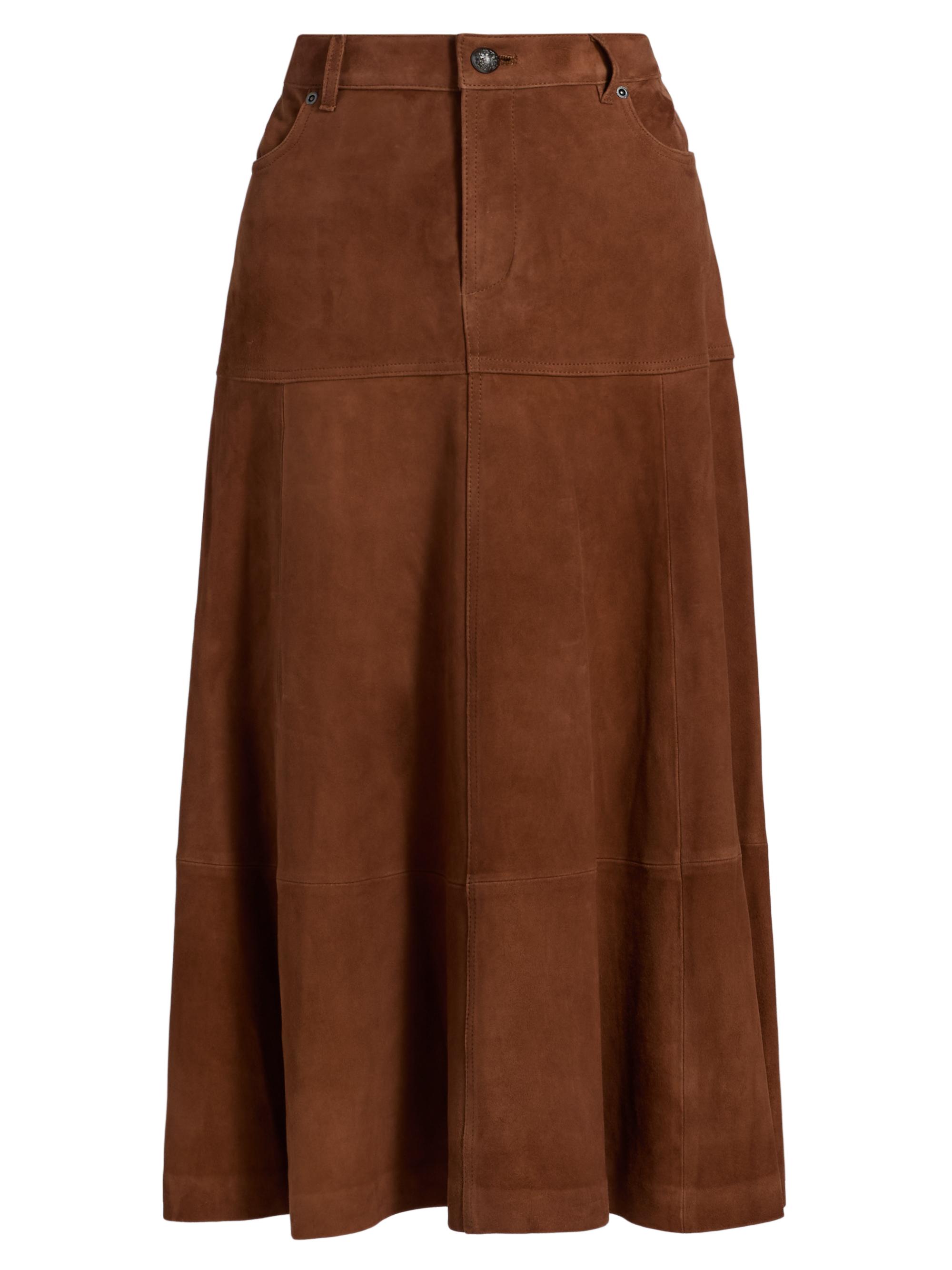 Kobi Halperin Women's Matty Suede Midi-Skirt - Cognac