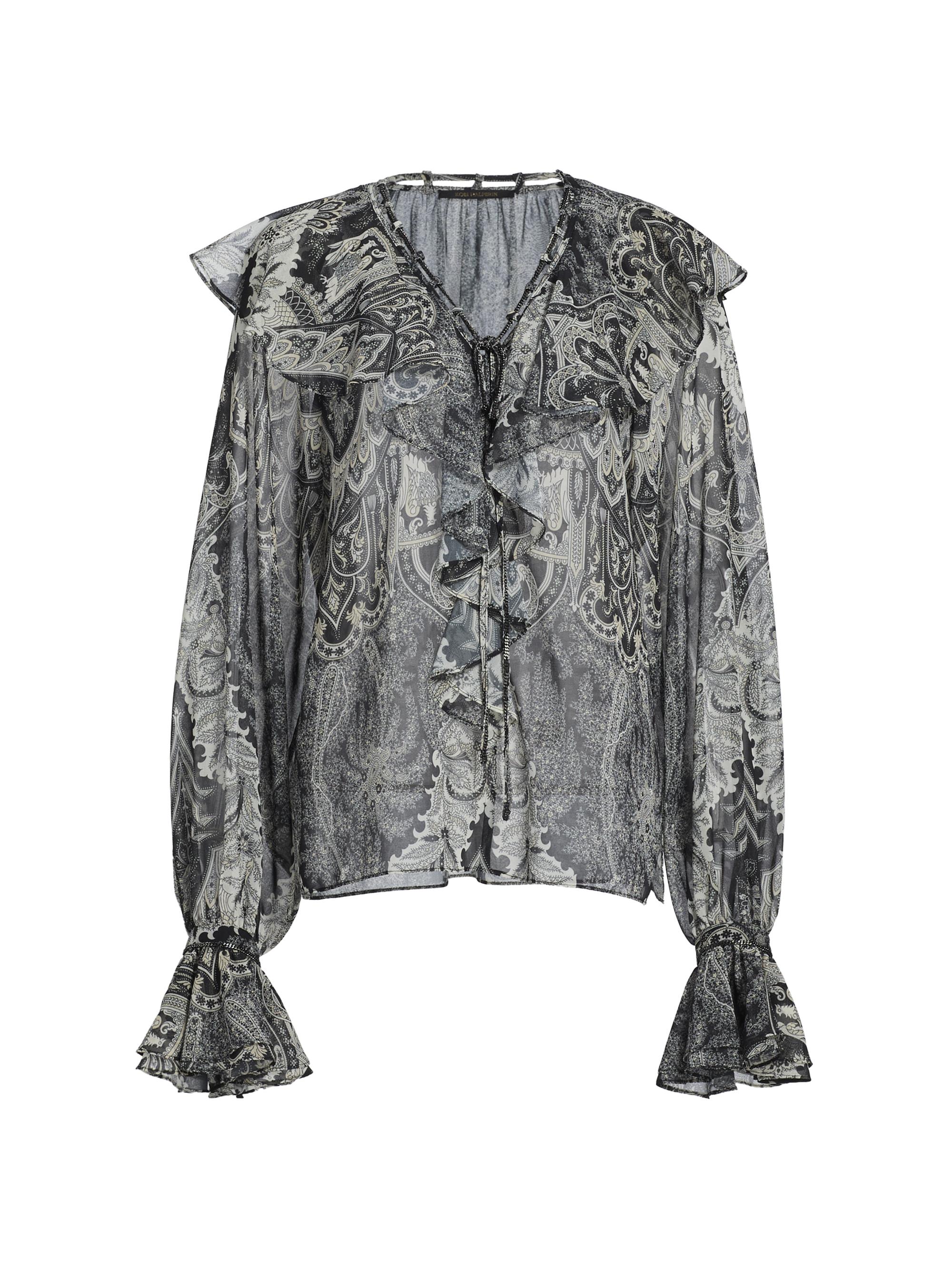 Kobi Halperin Women's Locke Printed Ruffle Blouse - Black Multi