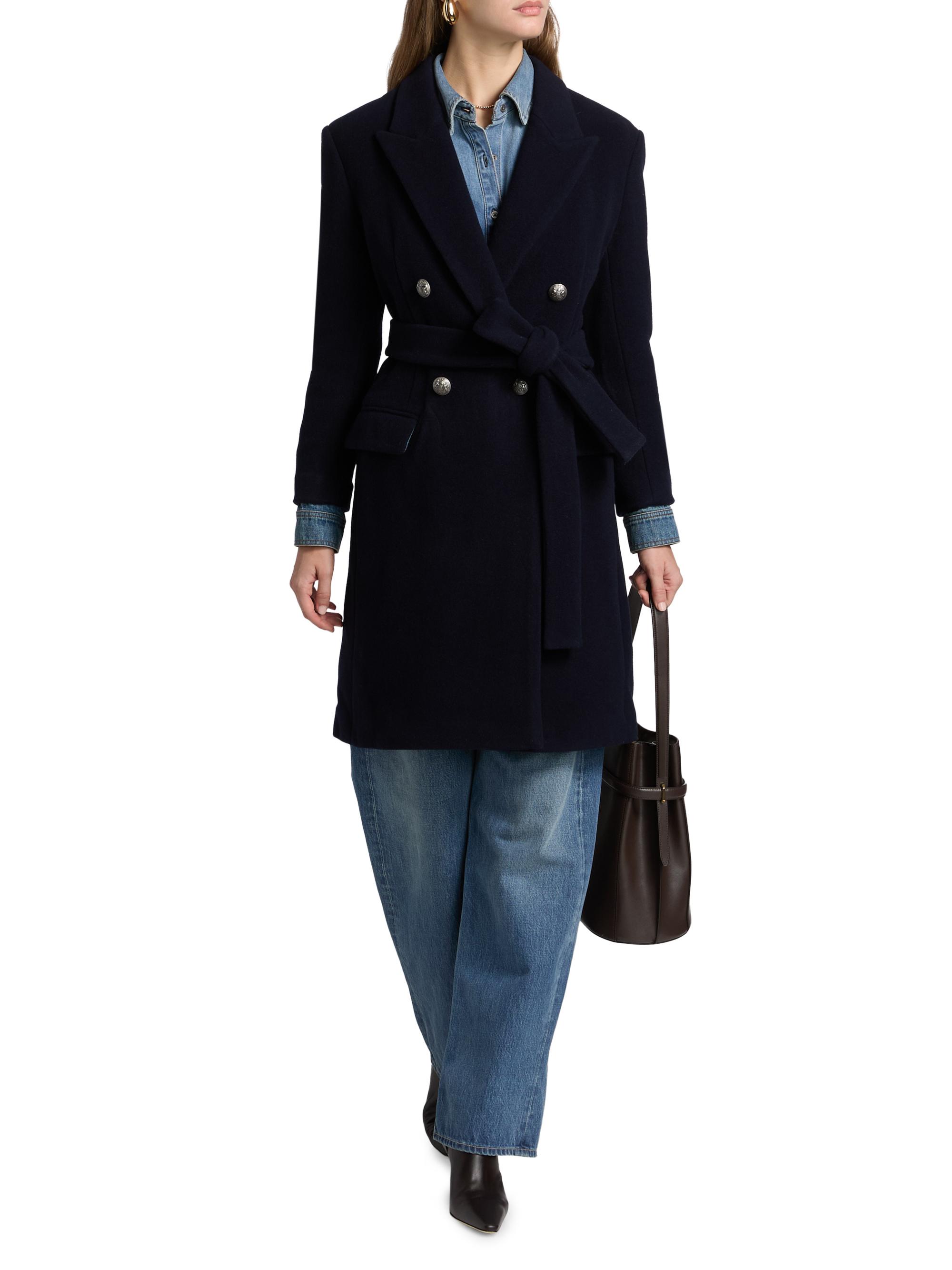 Kobi Halperin Otto Denim-Cuff Double-Face Wool Coat | Saks Fifth