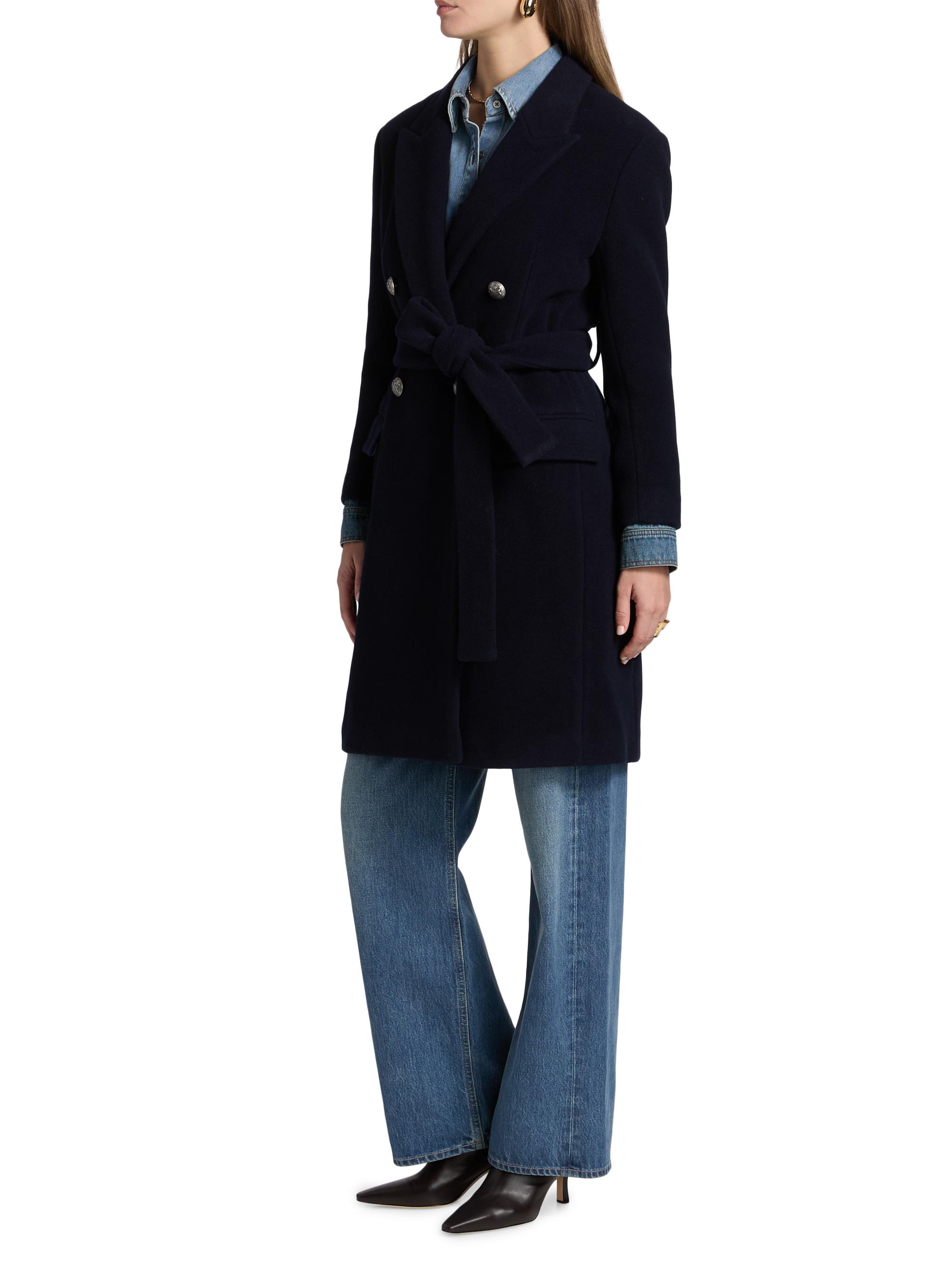 Kobi Halperin Otto Denim-Cuff Double-Face Wool Coat | Saks Fifth