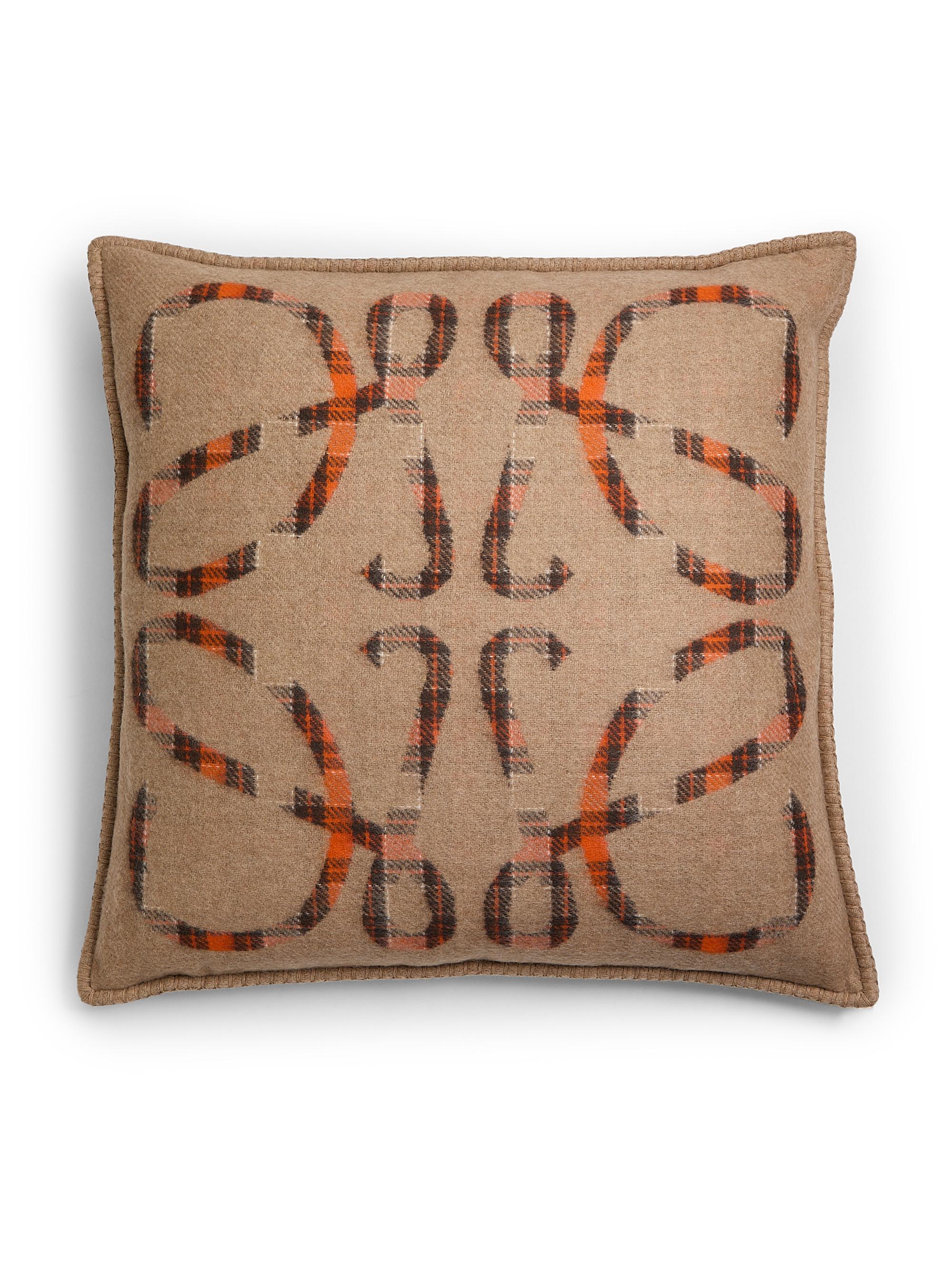 LOEWE Anagram Wool-Cashmere Cushion - Beige Orange