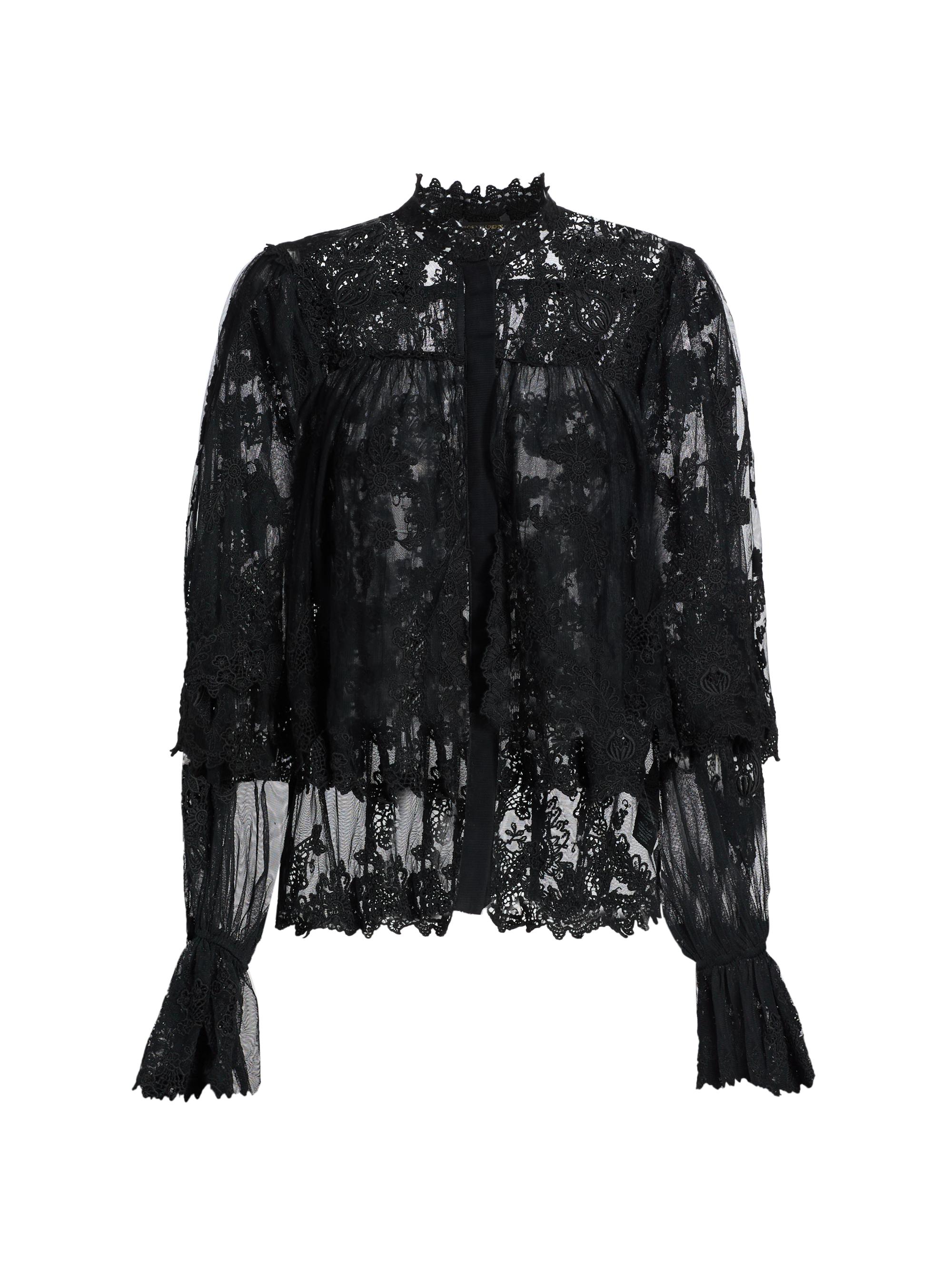 Frame Mesh Lace Long-Sleeve Top | Saks Fifth Avenue