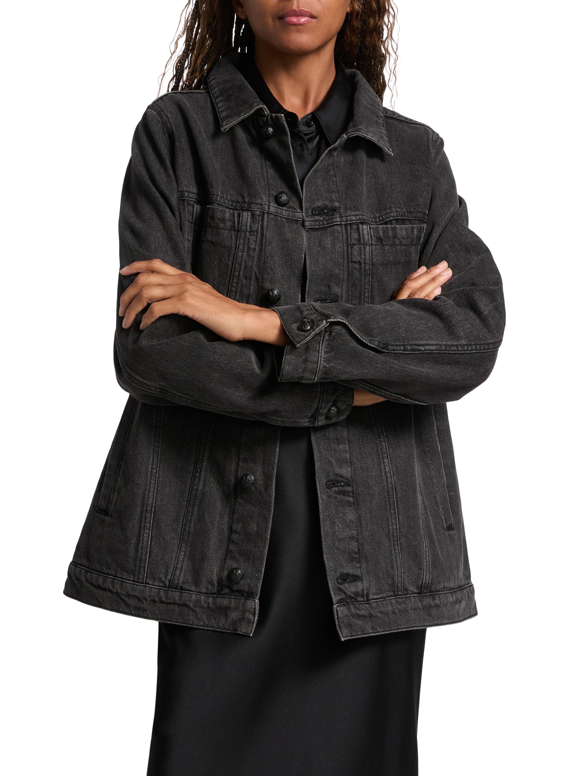 Kobi Halperin Shadow Faux Fur-Trim Denim Coat | Saks Fifth Avenue
