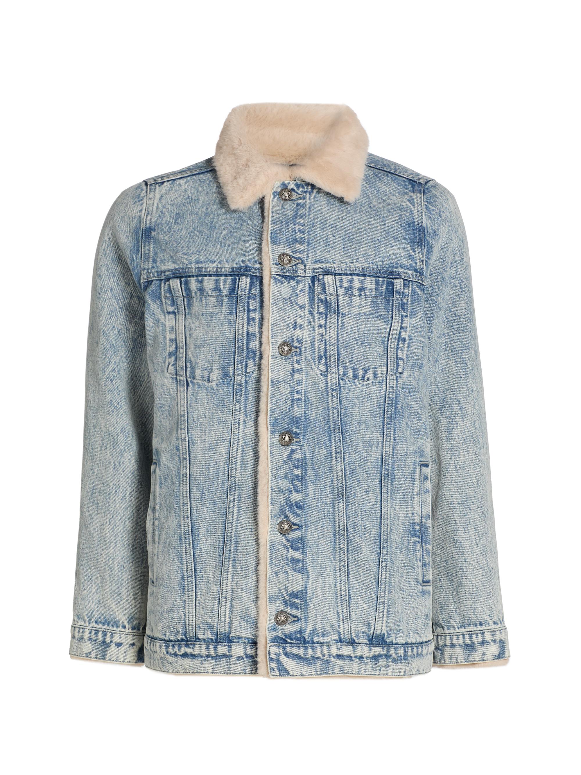 Kobi Halperin Women's Shadow Faux Fur-Trim Denim Coat -  Blue