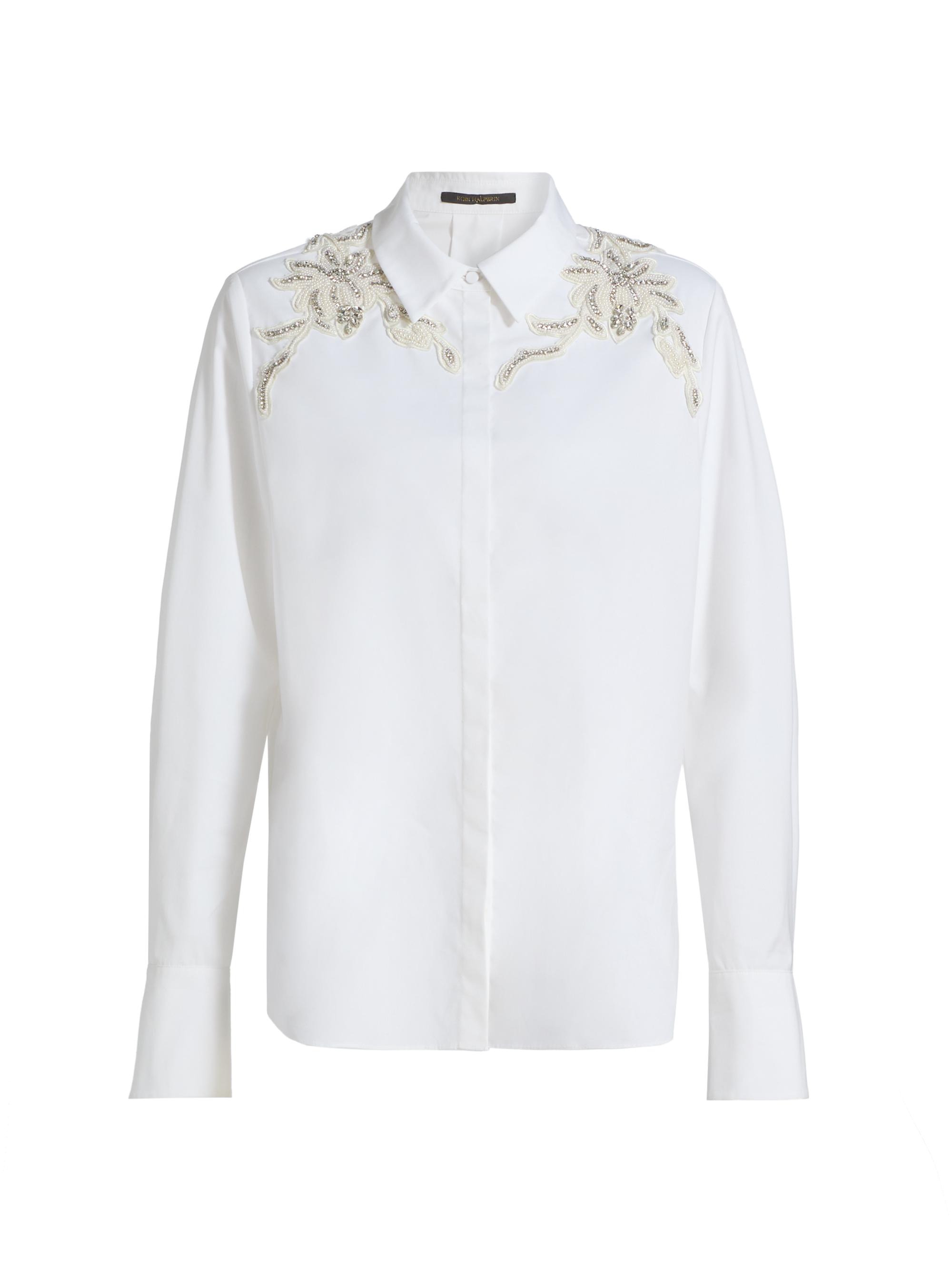 Kobi Halperin Women's Levine Embellished Cotton-Blend Blouse - White