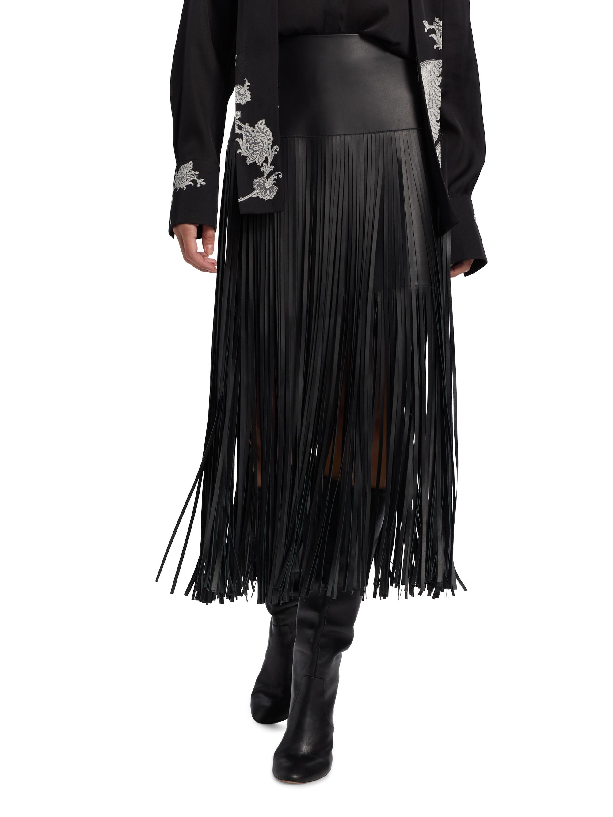 Kobi Halperin Monte Fringed Leather Midi-Skirt | Saks Fifth