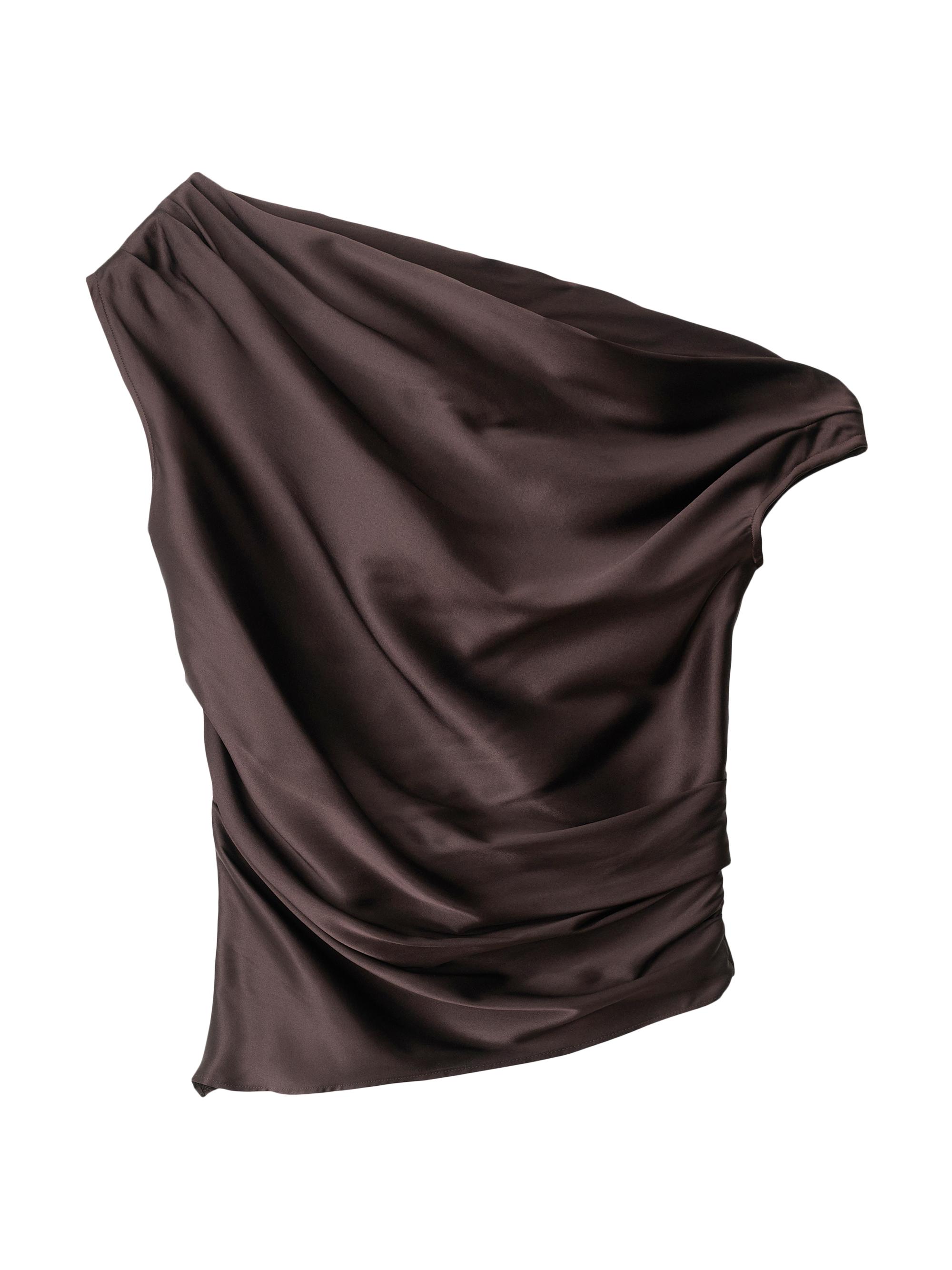 Staud Women's Phare Stretch-Silk One-Shoulder Top - Earth