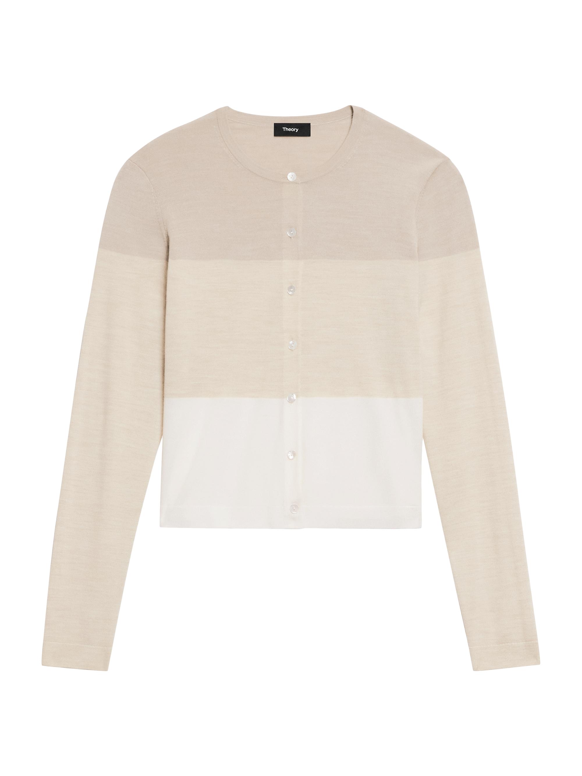 Theory Colorblock Wool Cardigan | Saks Fifth Avenue