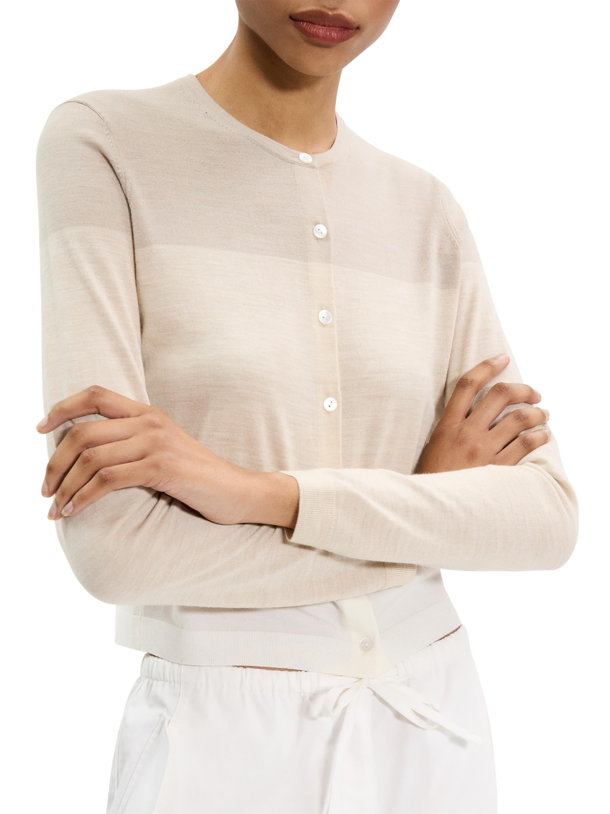 Theory Colorblock Wool Cardigan | Saks Fifth Avenue