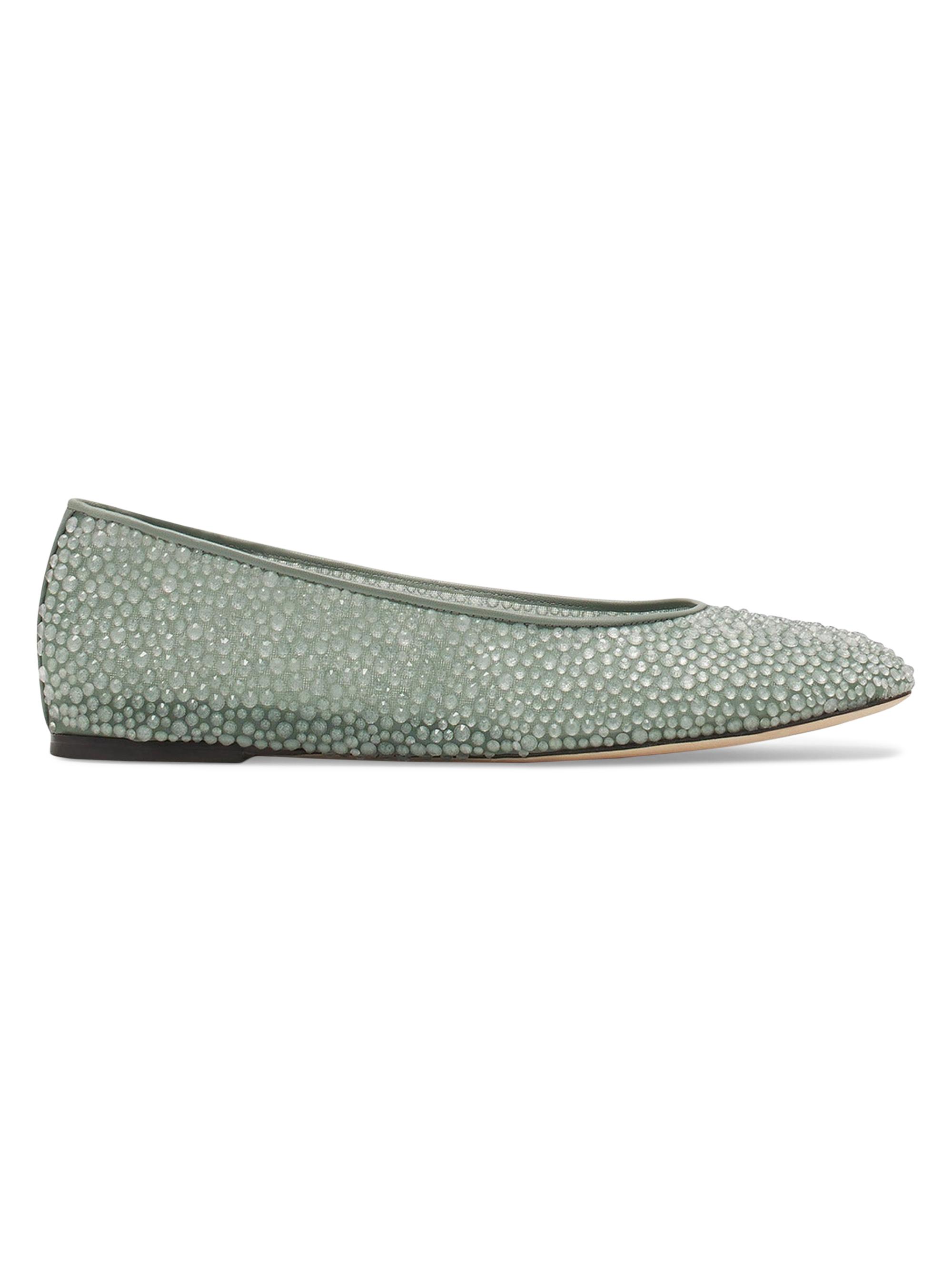 Lanvin Women's Mesh Ballerinas with Rhinestones - Litchi