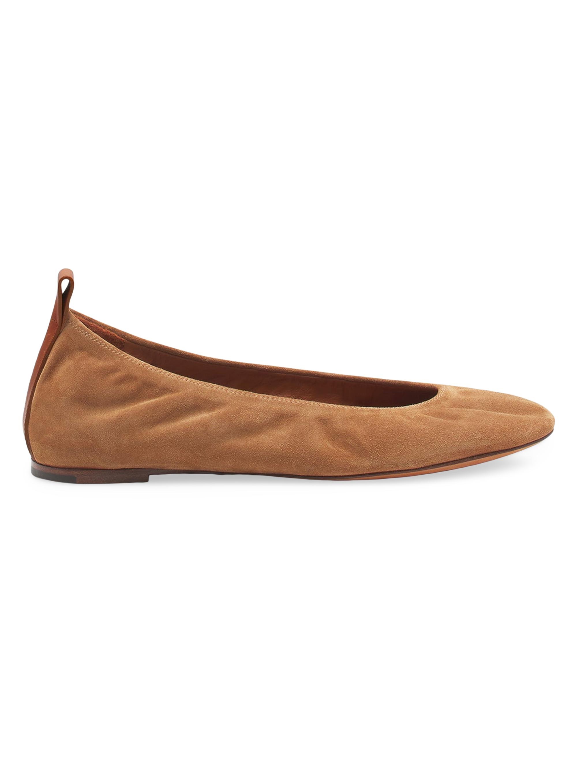 Lanvin Women's The Suede Ballerina Flats - Brown