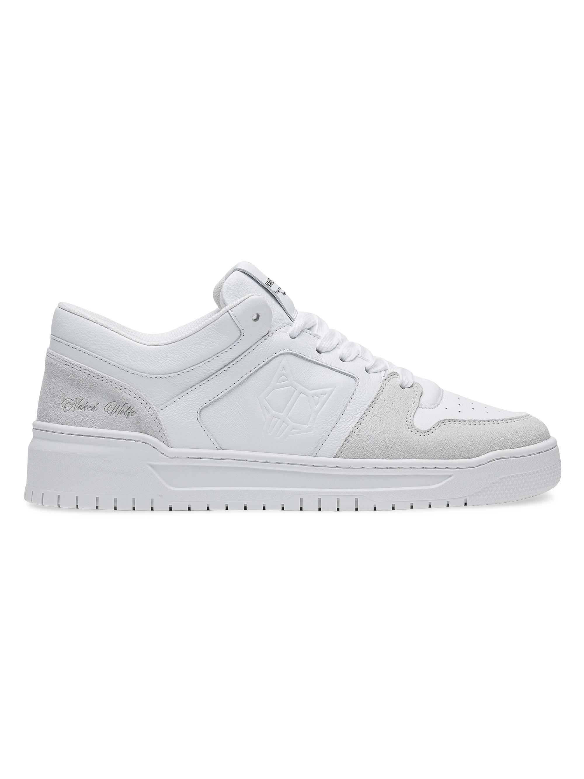 Naked Wolfe Men's CM-01 Leather Low Top Sneakers - White Leather