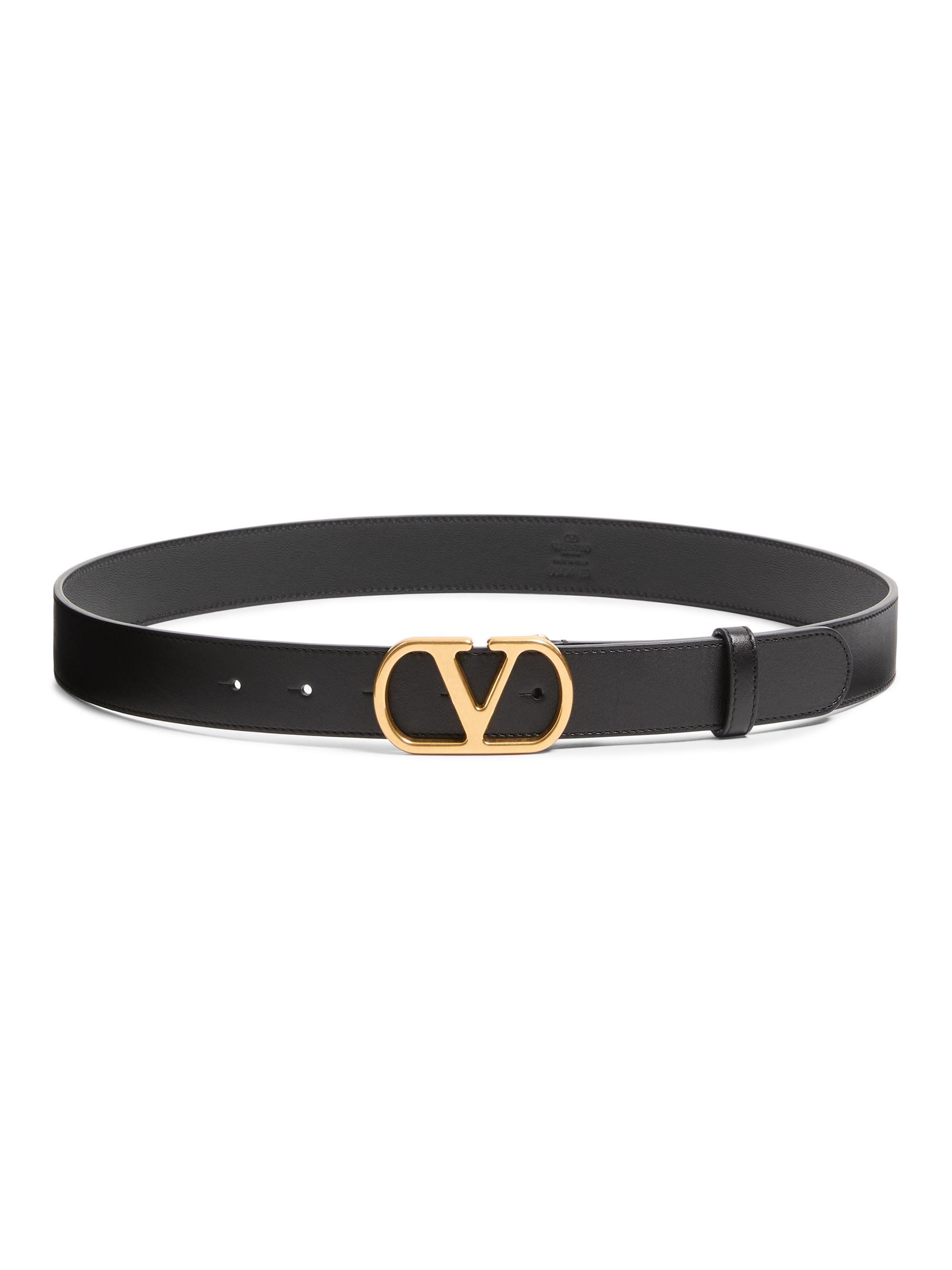 Valentino Garavani The Bold Edition VLogo Calfskin Belt 30MM