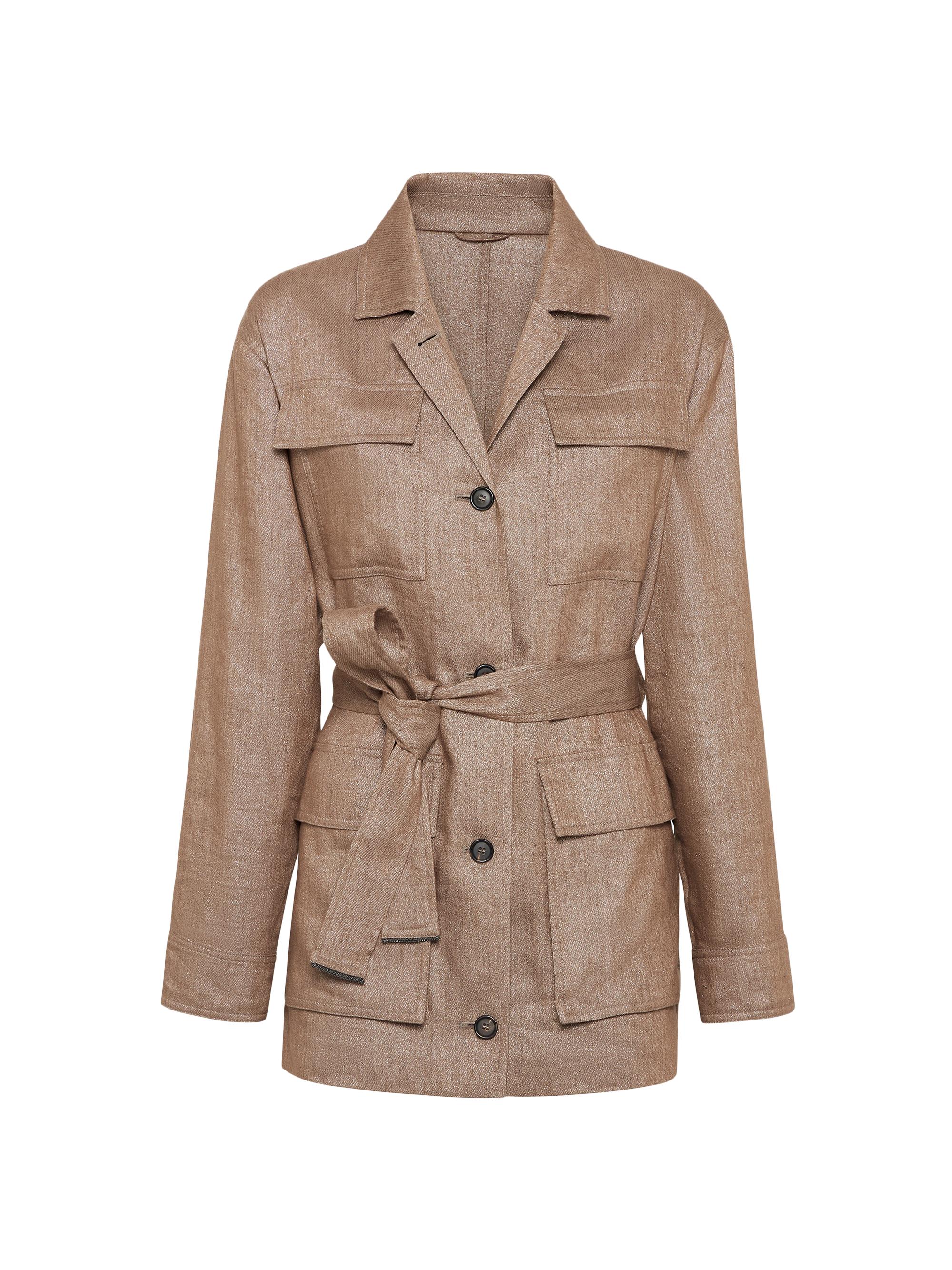 Brunello Cucinelli Women's Techno Sparkling Twill Safari Blazer - Hazelnut