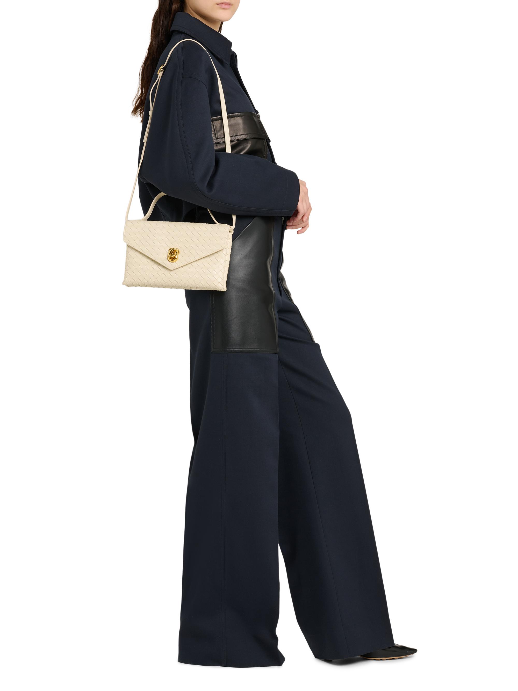 Bottega Veneta Women's Soft Lock Leather Shoulder Bag - Sea Salt