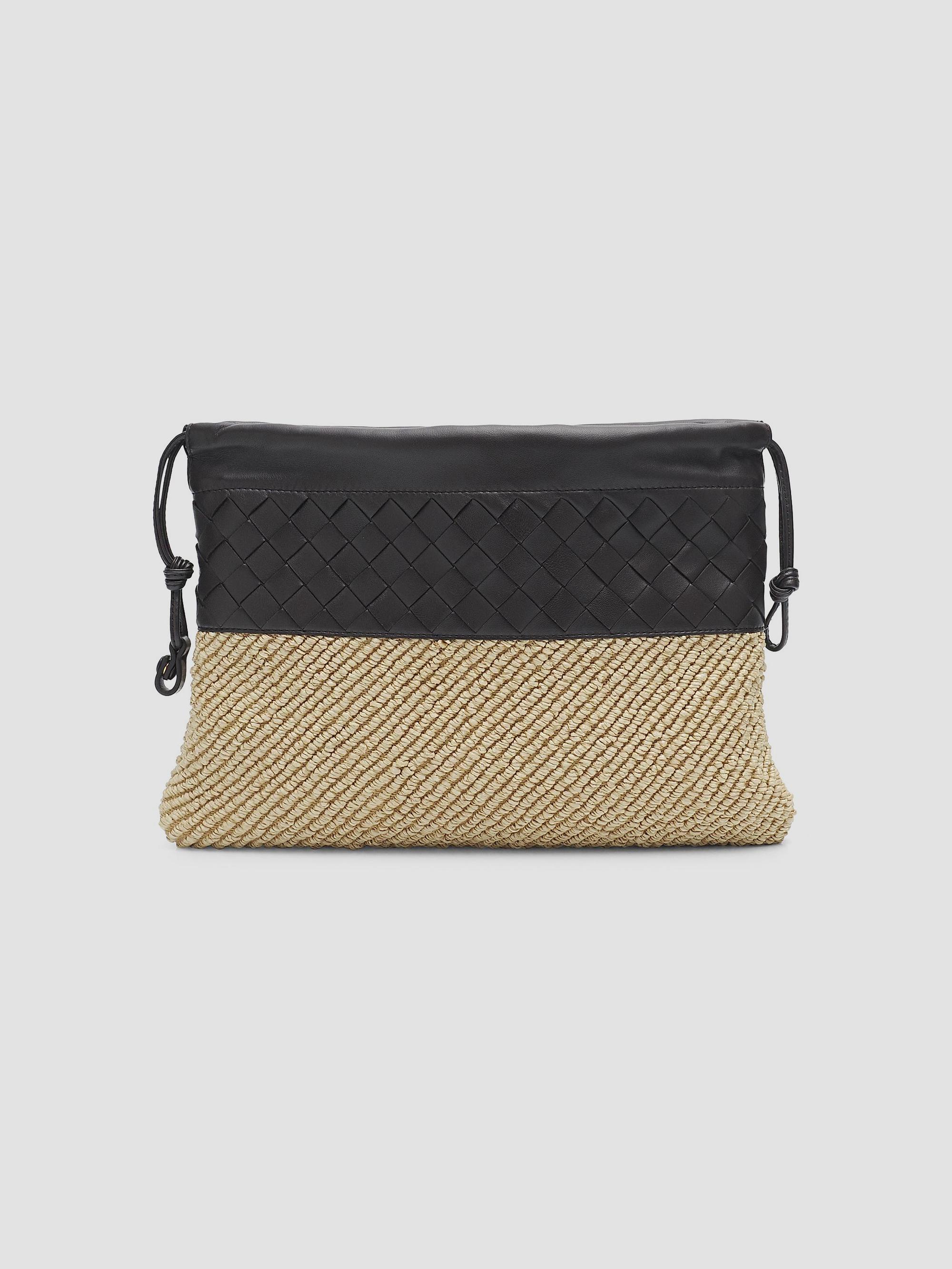 Bottega Veneta Women's Intrecciato Leather & Raffia Clutch - Natural Espresso | Thumbnail 6