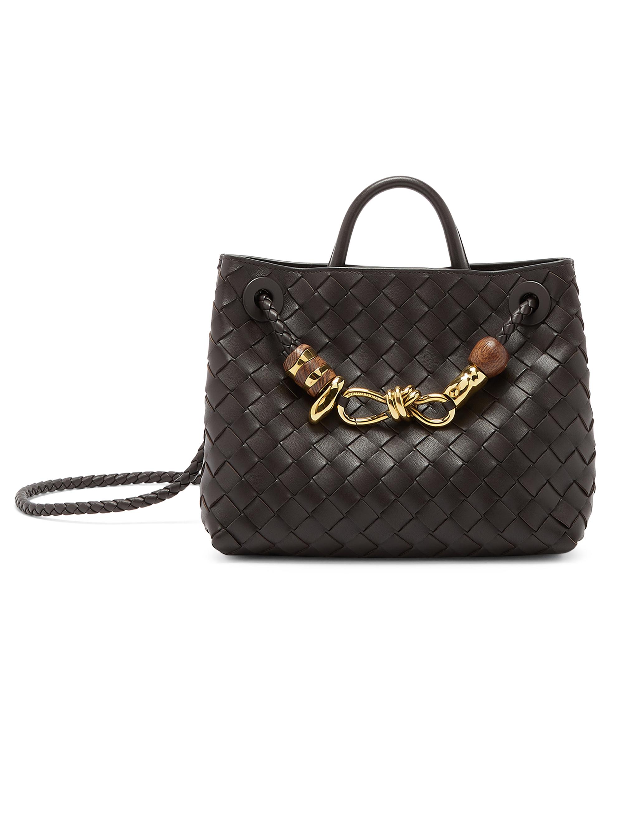 Bottega Veneta Women's Andiamo  Intrecciato Leather Shoulder Bag - Fondant