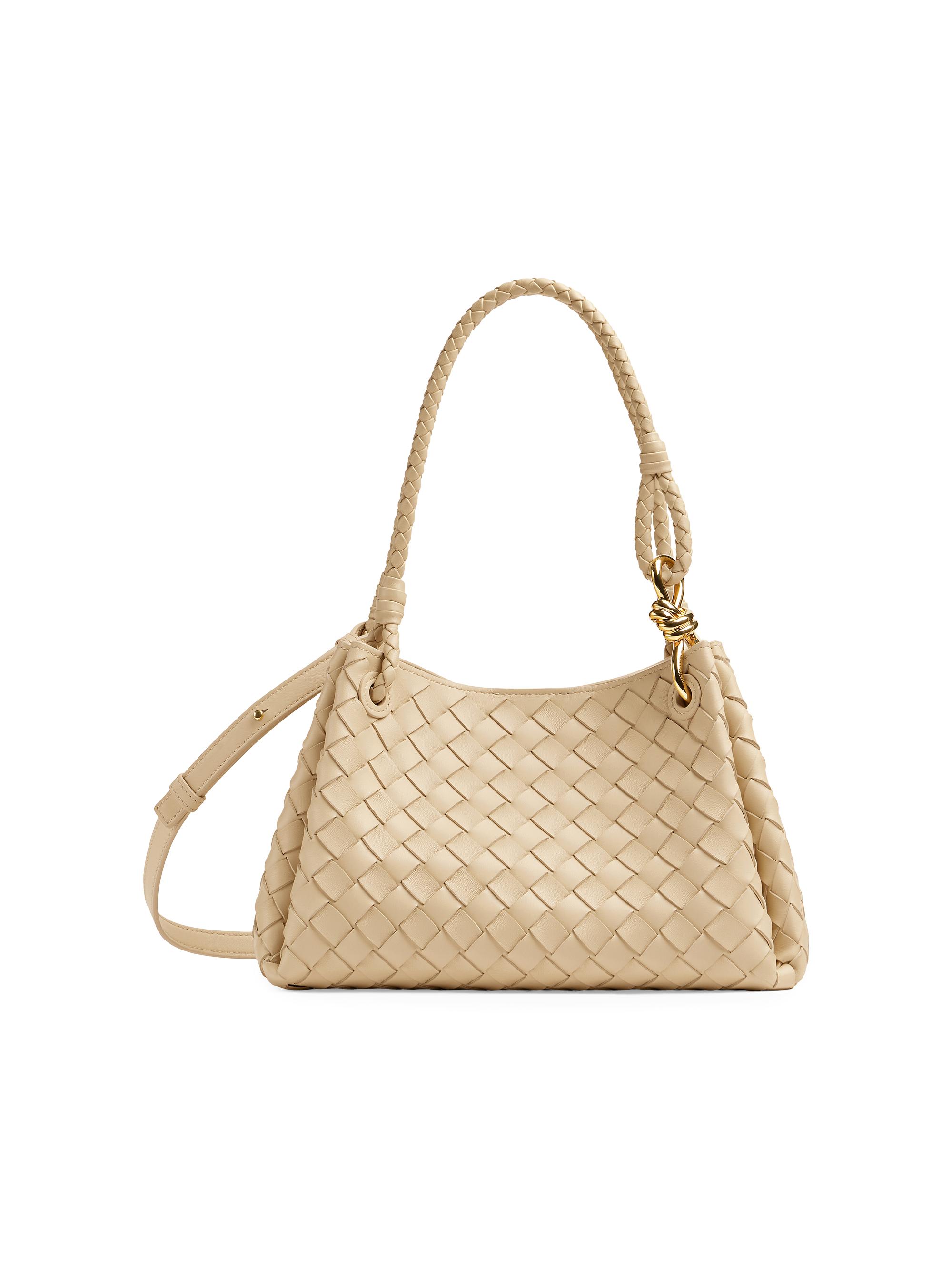 Bottega Veneta Women's  Parachute Intrecciato Leather Shoulder Bag - Tufo Muse Brass
