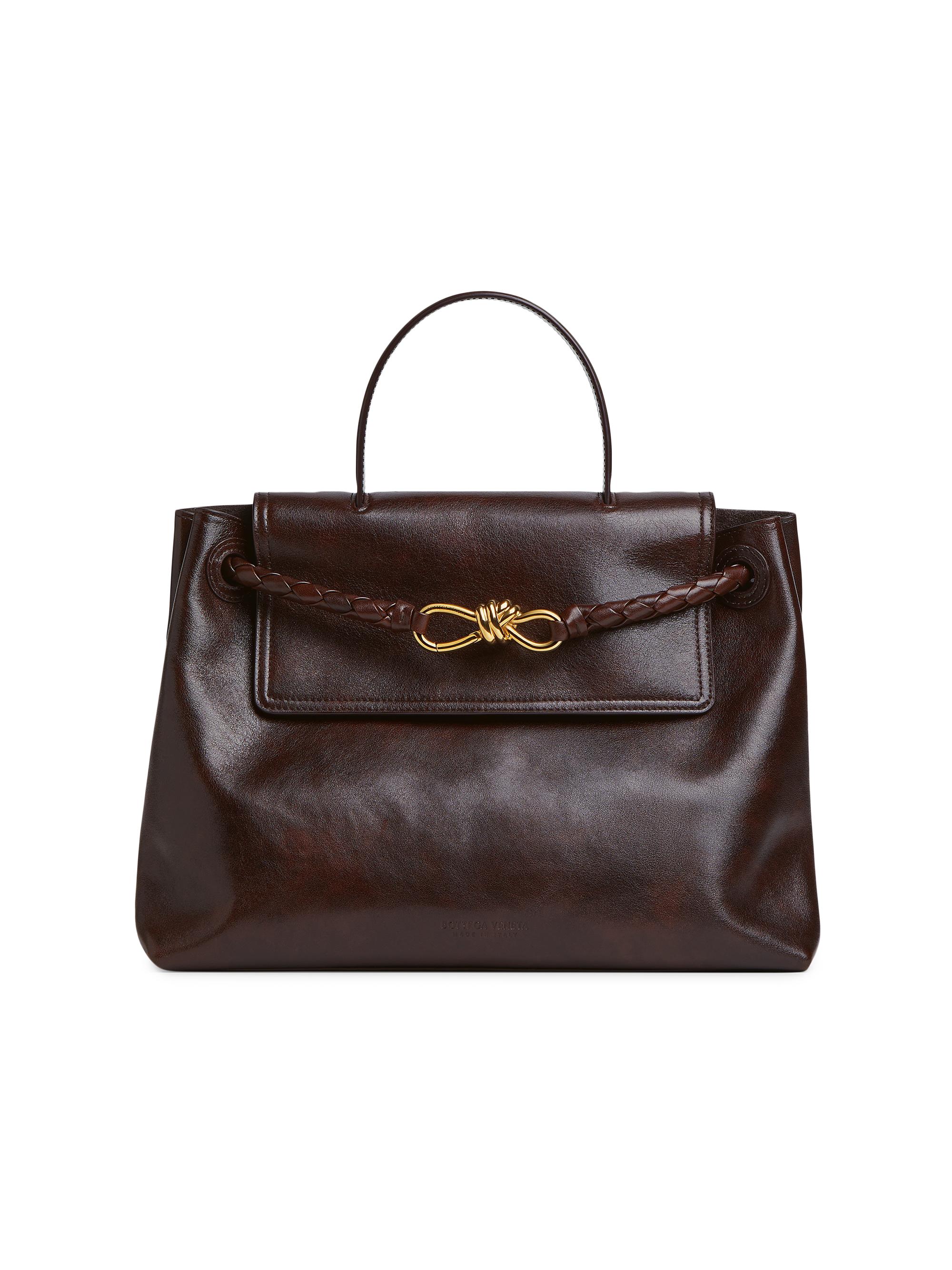 Bottega Veneta Small East-West Andiamo Intrecciato Leather Top