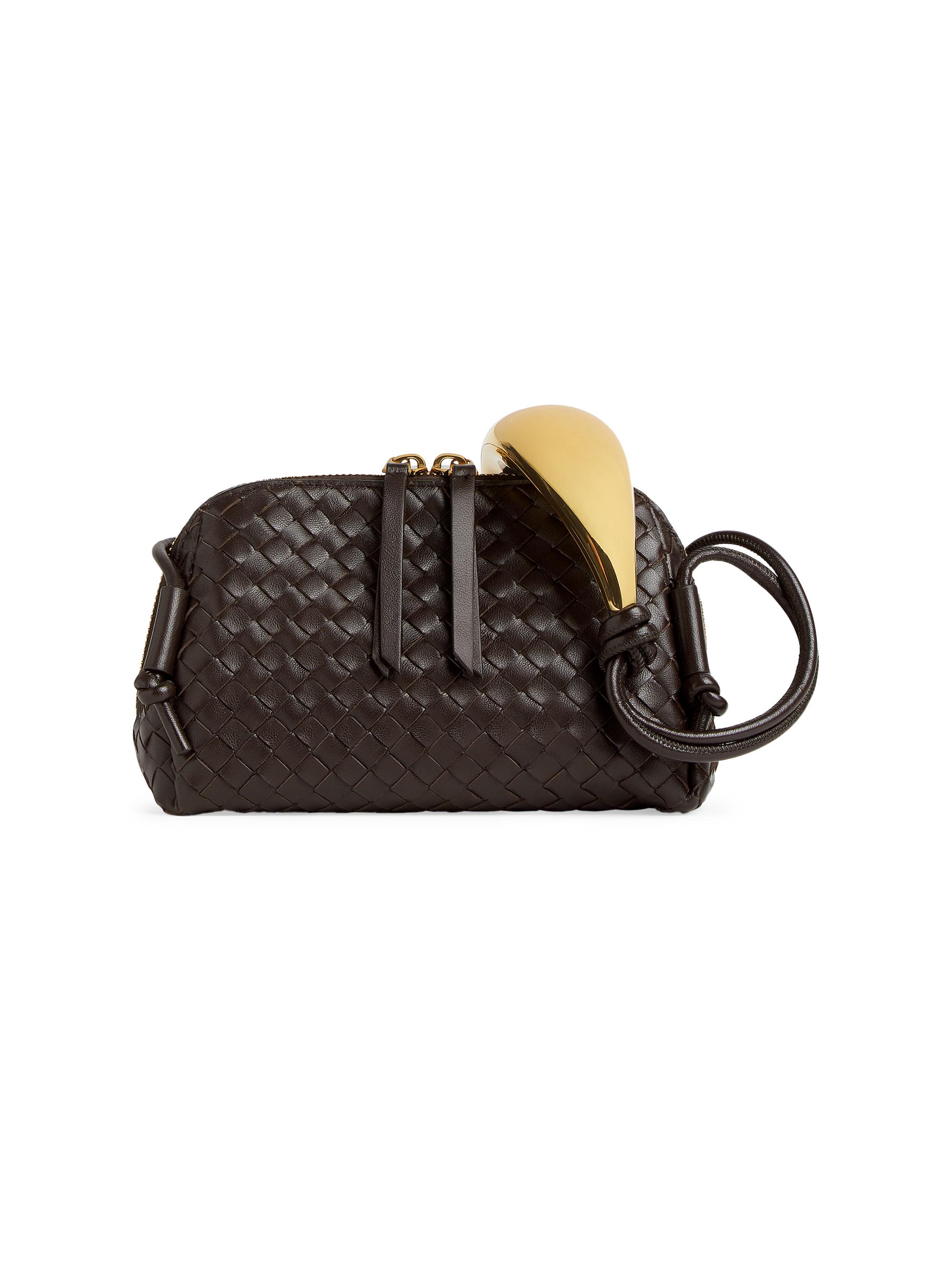Bottega Veneta Women's Concert Intrecciato Leather Pouch - Fondant Brass