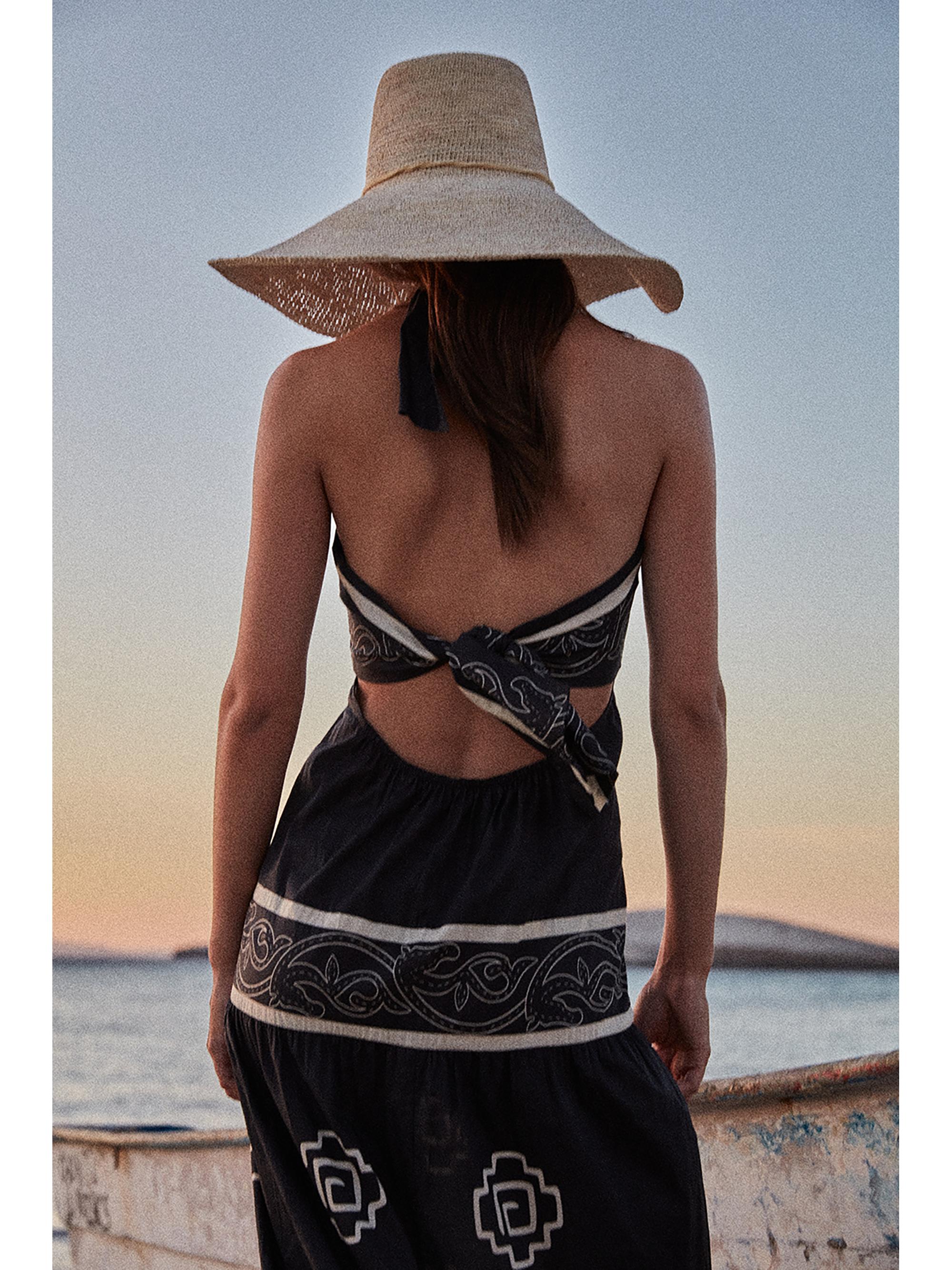 HUG O WaR コットンリネンジレ ブラック Johanna Ortiz La Paz Orilla Del Mar Maxi Dress | Saks Fifth Avenue