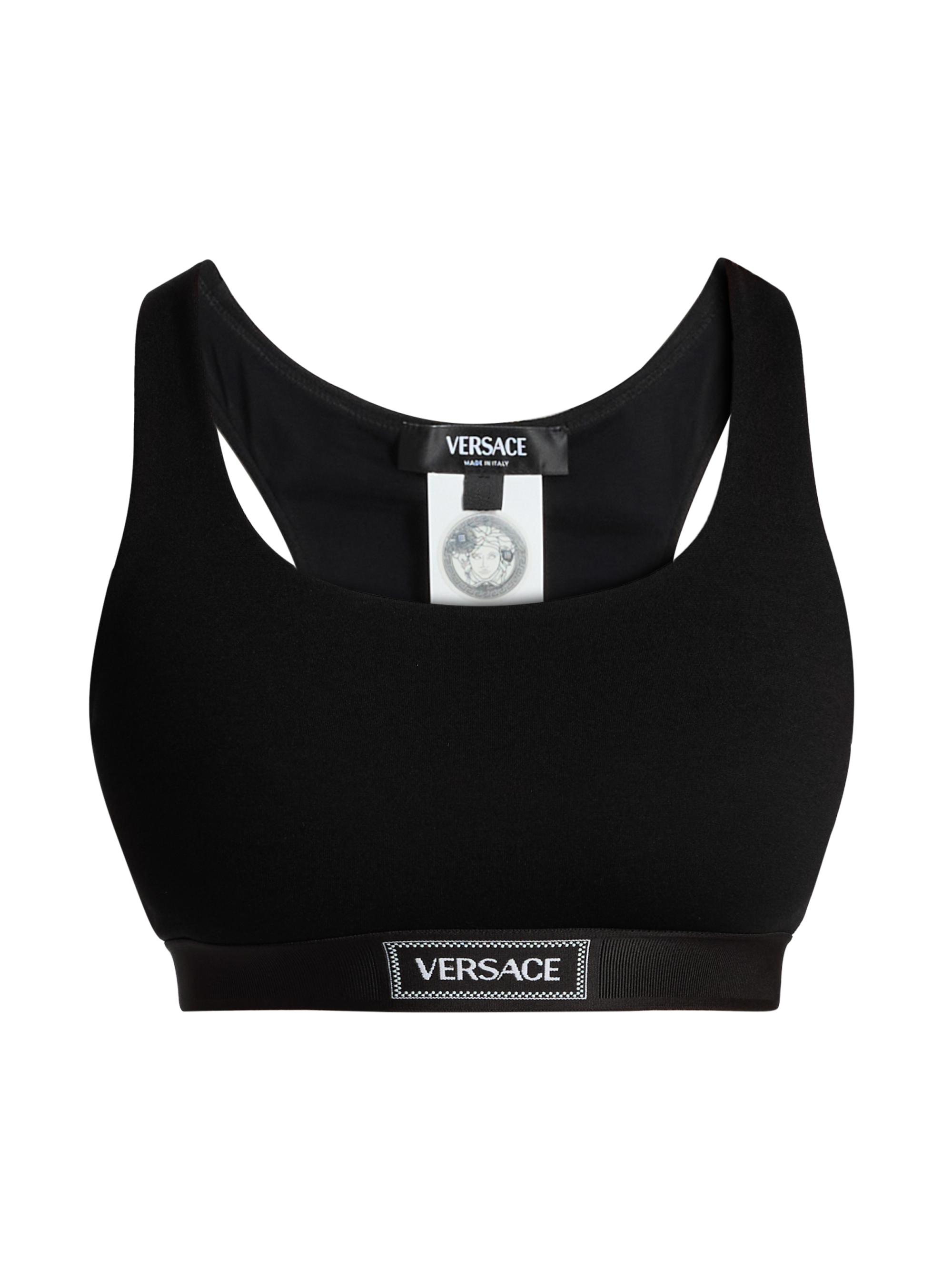 Versace Women's Logo Sports Bra - Black