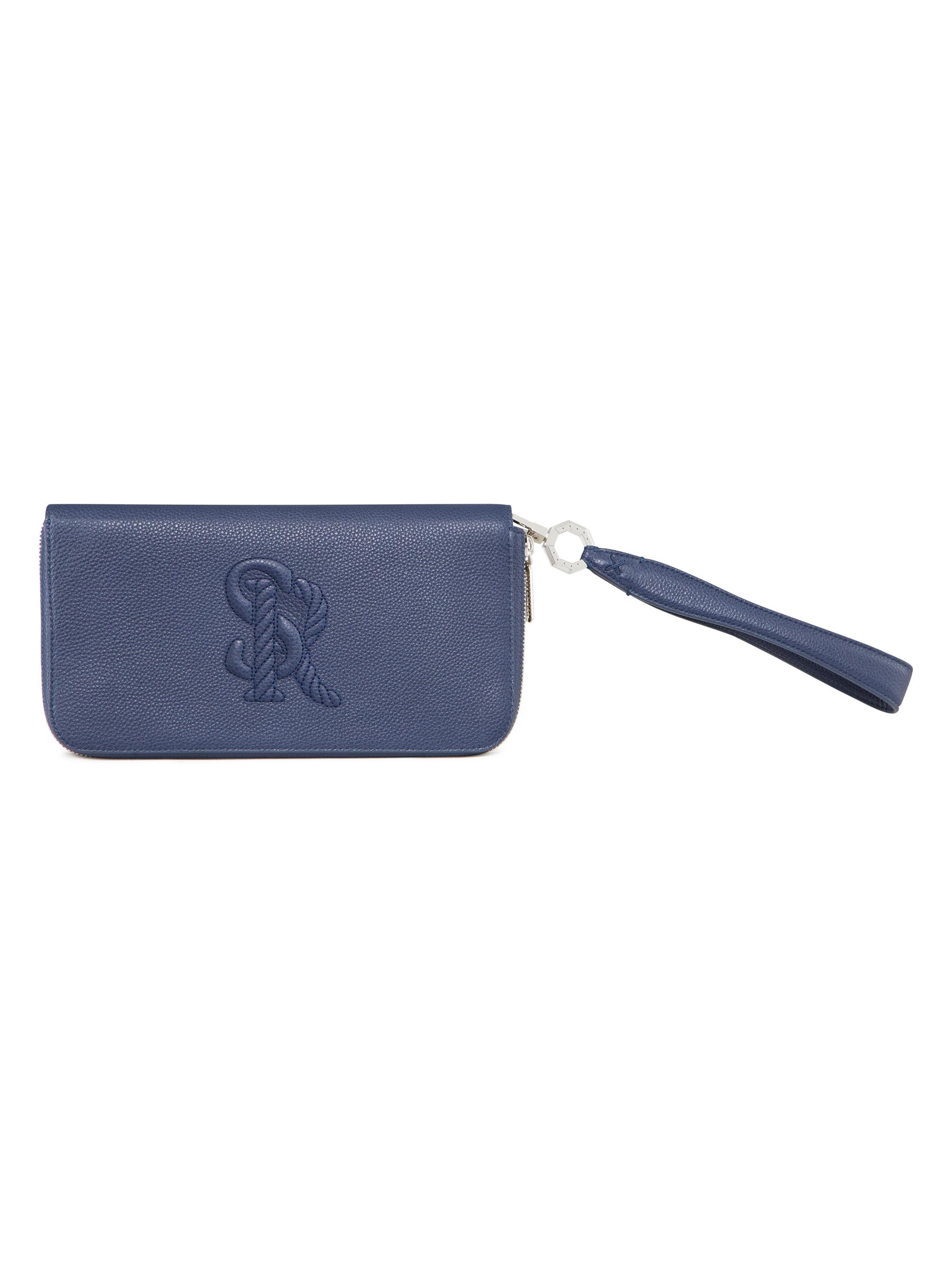 Stefano Ricci Men's Travel Wallet with Detachable Handle - Dark Blue