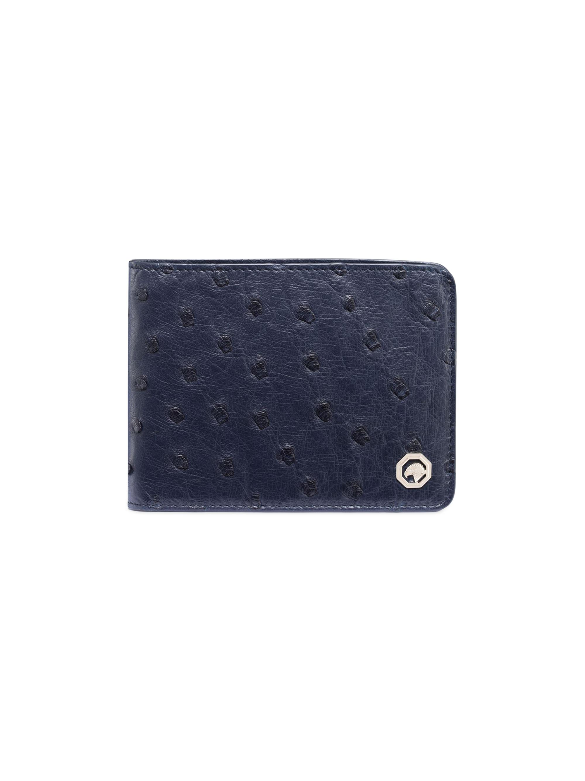 Stefano Ricci Men's Bifold Leather Wallet - Dark Blue