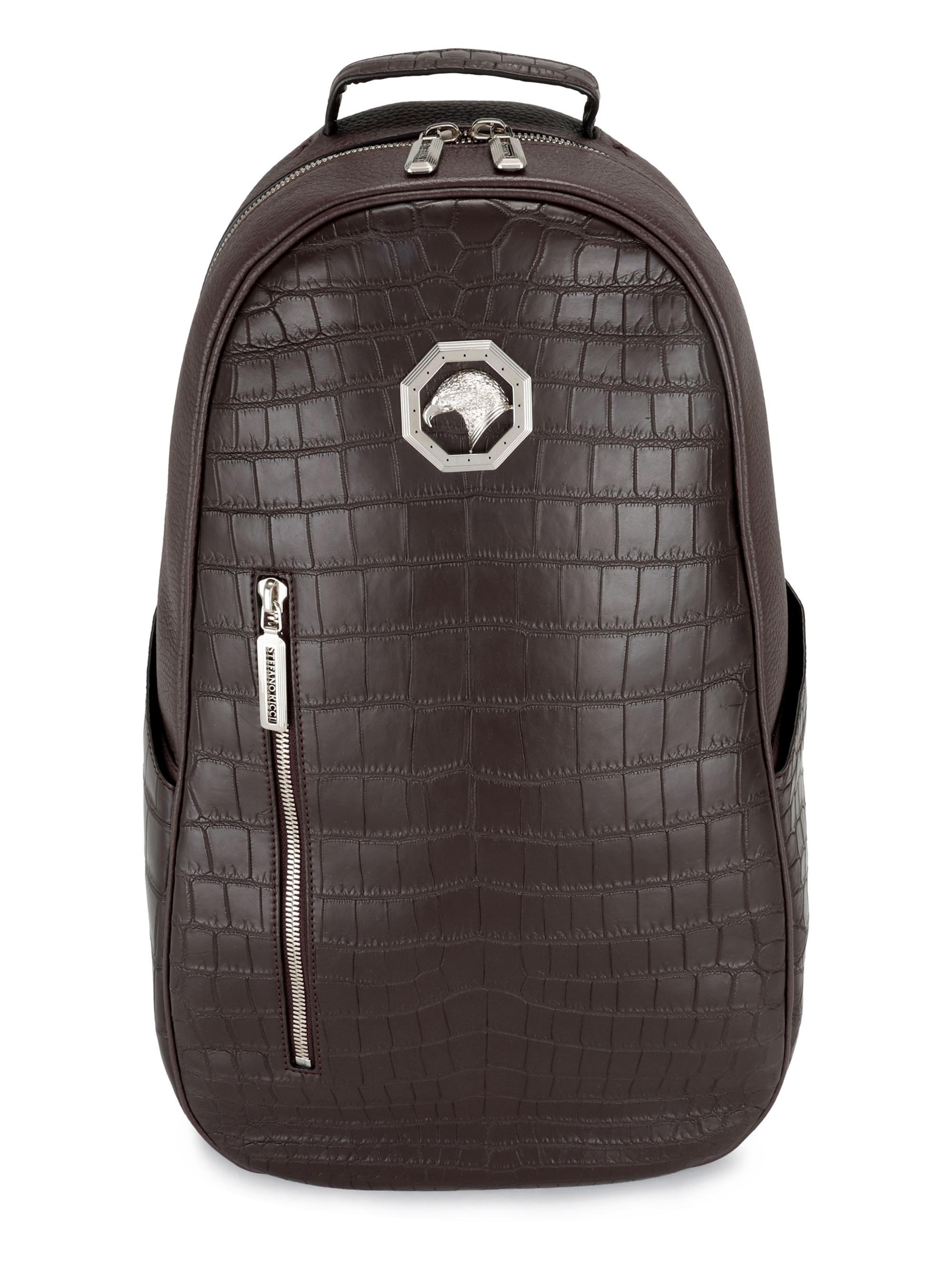 Stefano Ricci Men's Crocodile Backpack - Dark Brown