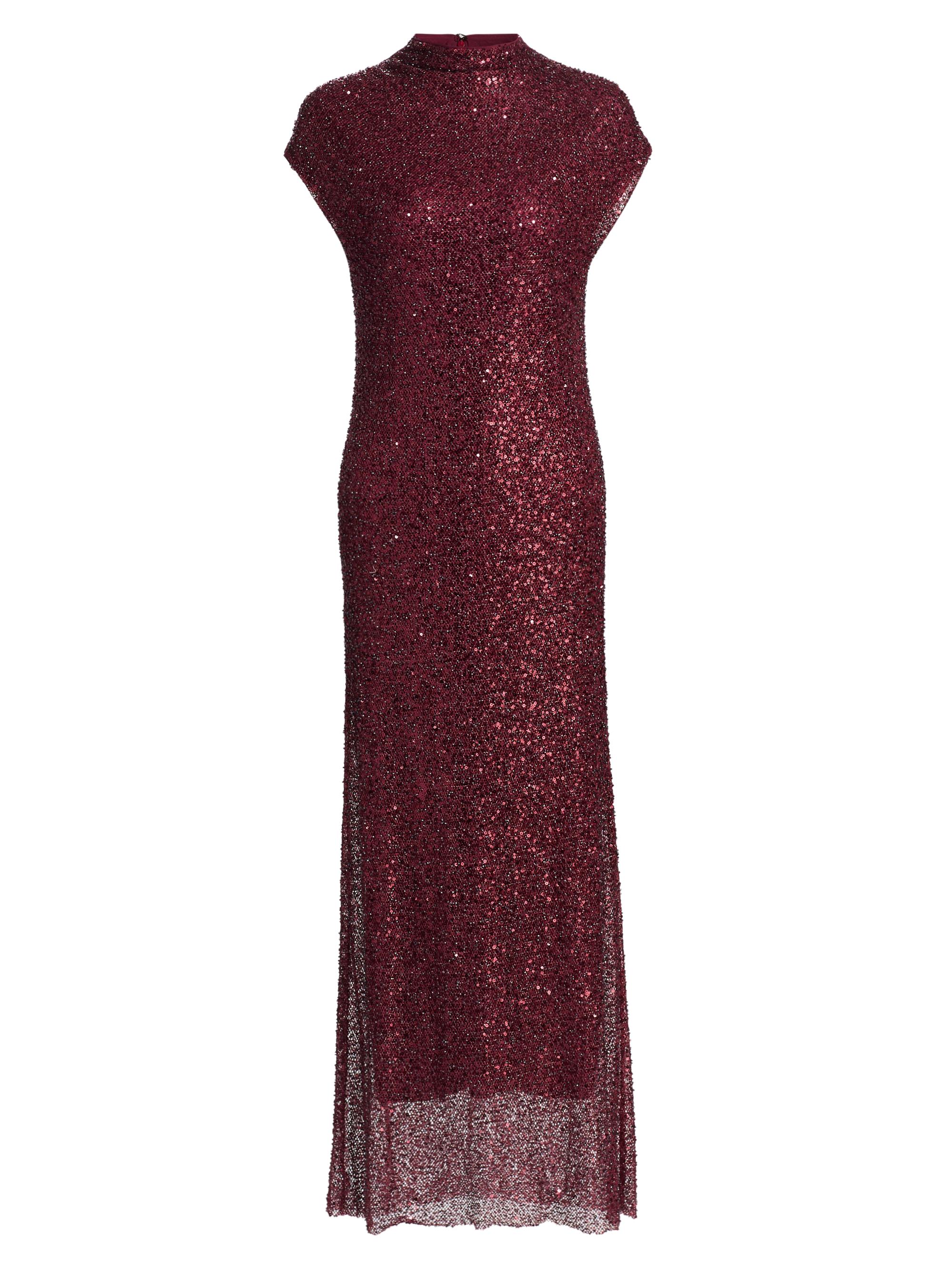 SIMKHAI Women's Zaria Sequined Cowlneck Cocktail Dress - Cranberry