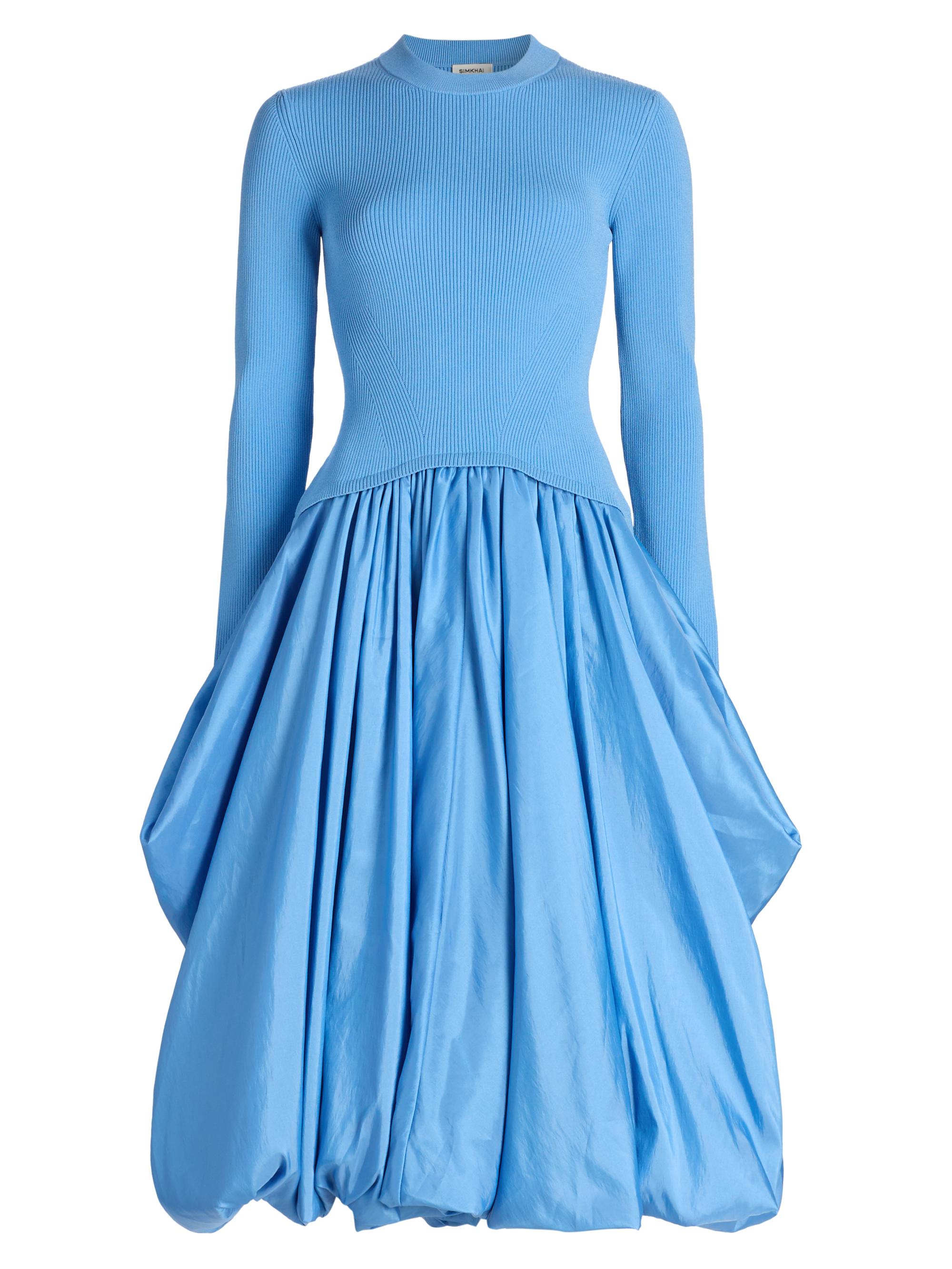 SIMKHAI Kenlie Colorblocked Fit & Flare Midi-Dress | Saks Fifth Avenue