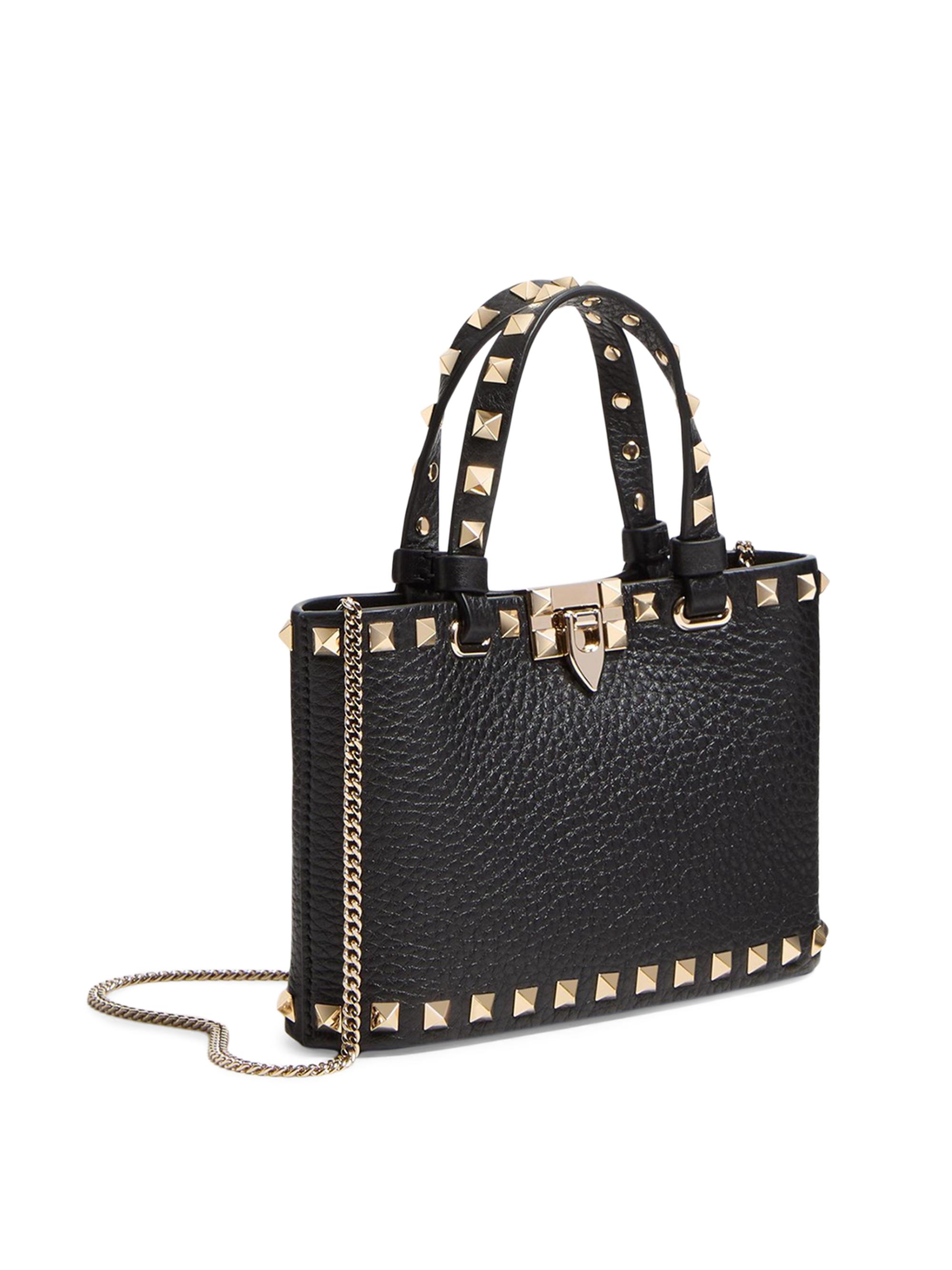 Valentino Garavani Mini Rockstud Shopping Bag in Grainy Calfskin