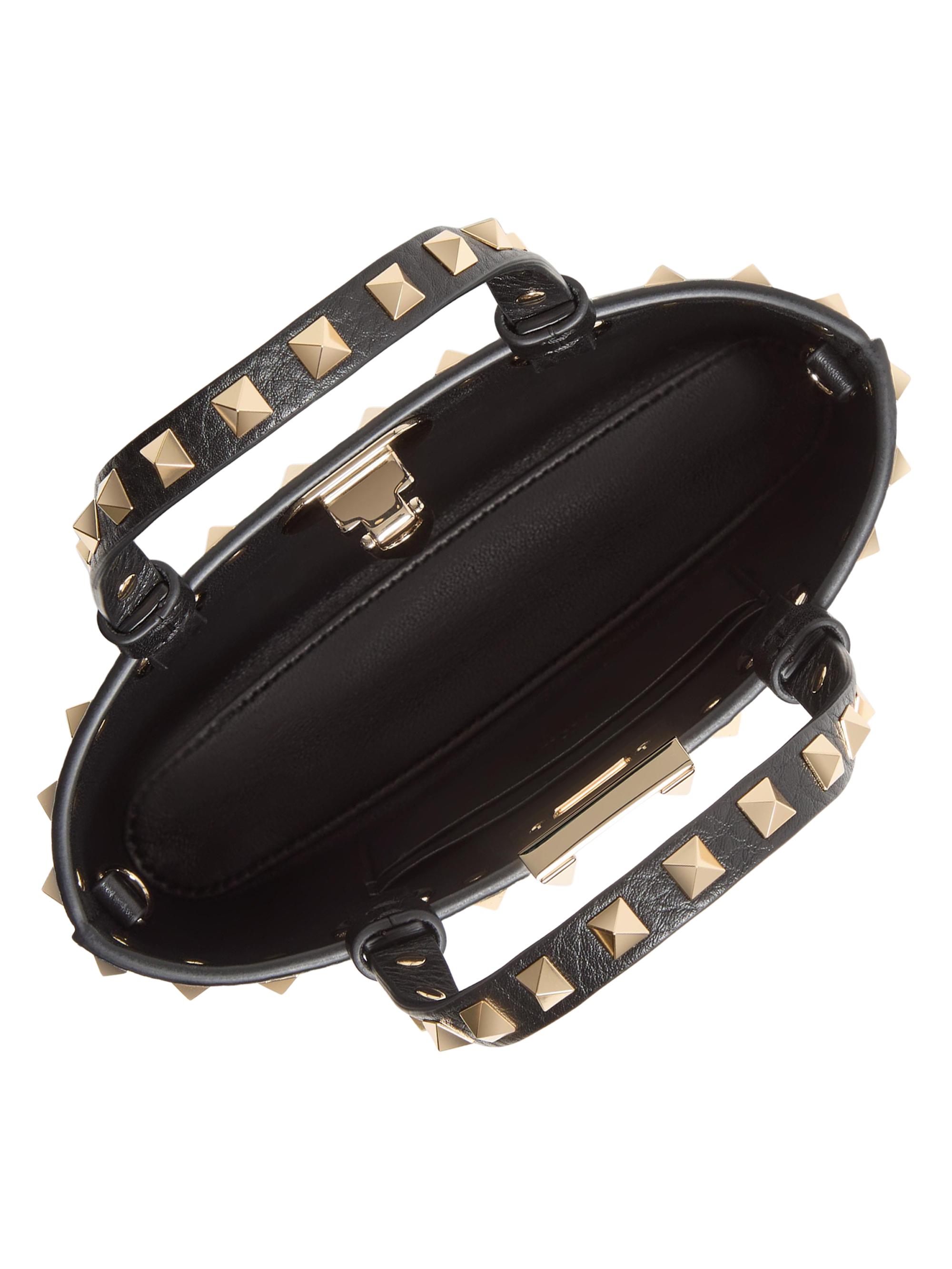 Valentino Garavani Mini Rockstud Shopping Bag in Grainy Calfskin