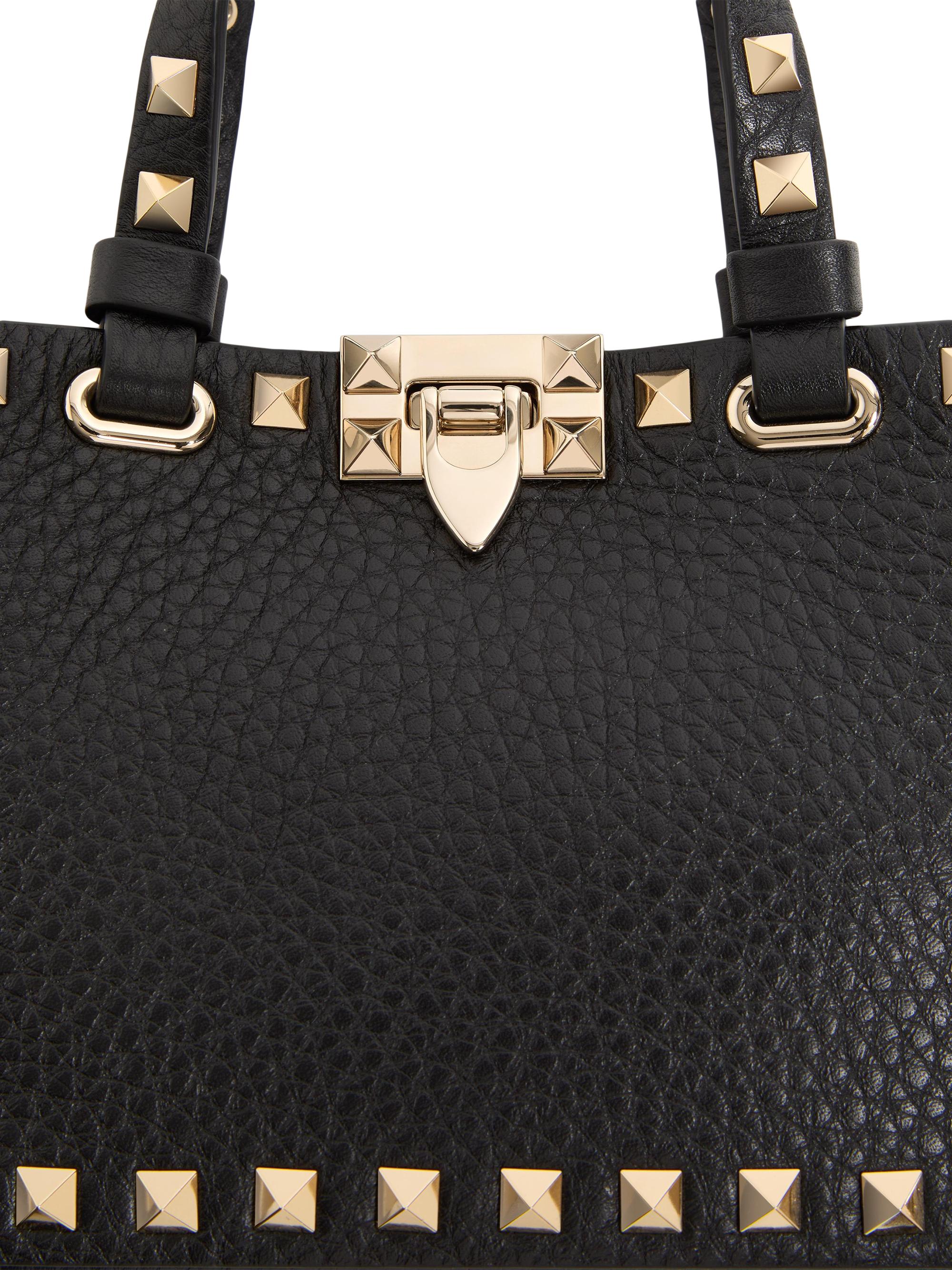 Valentino Garavani Mini Rockstud Shopping Bag in Grainy Calfskin