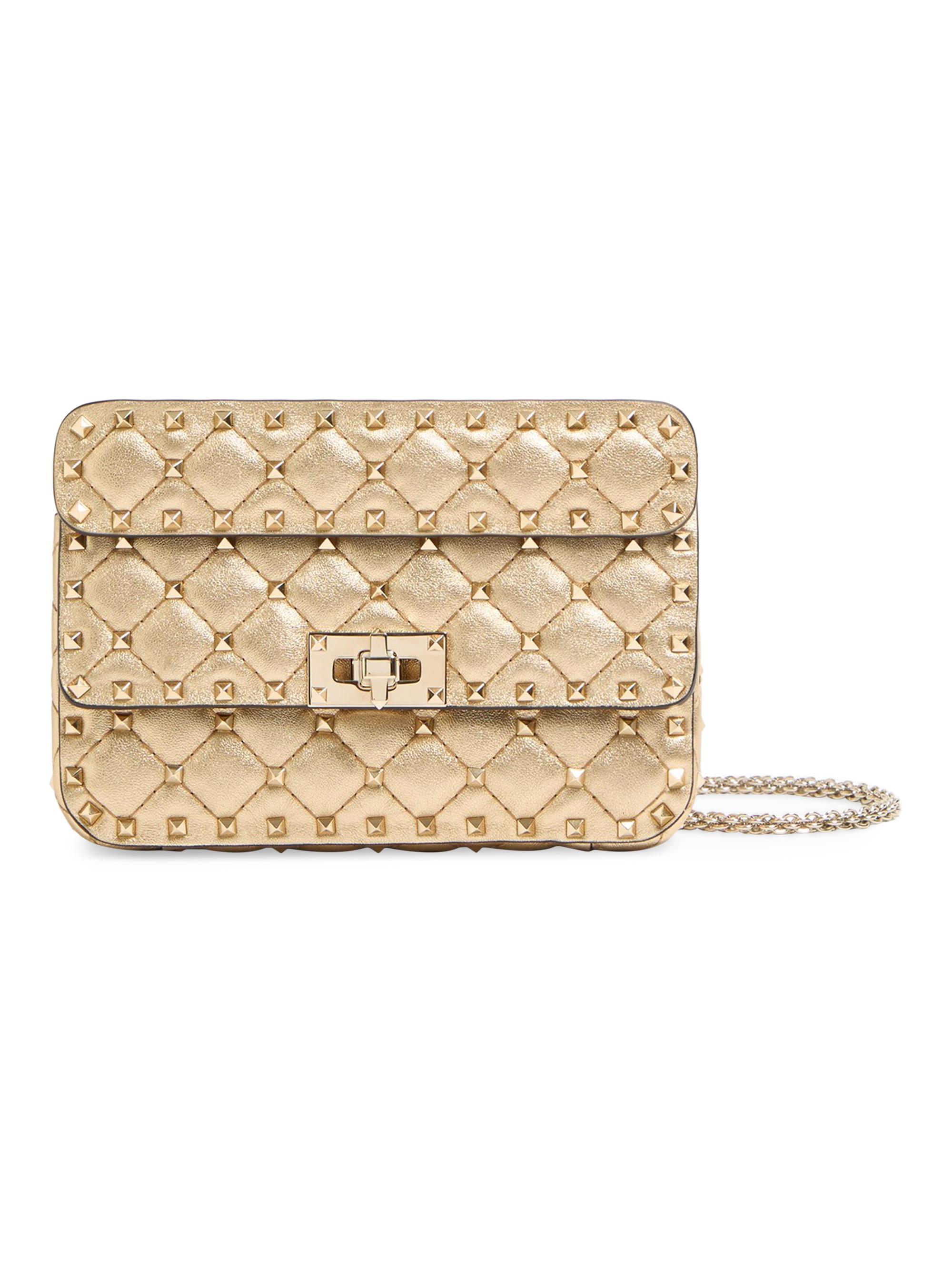 Valentino Garavani Women's Rockstud Spike  Laminated Nappa Crossbody Bag - Mekong