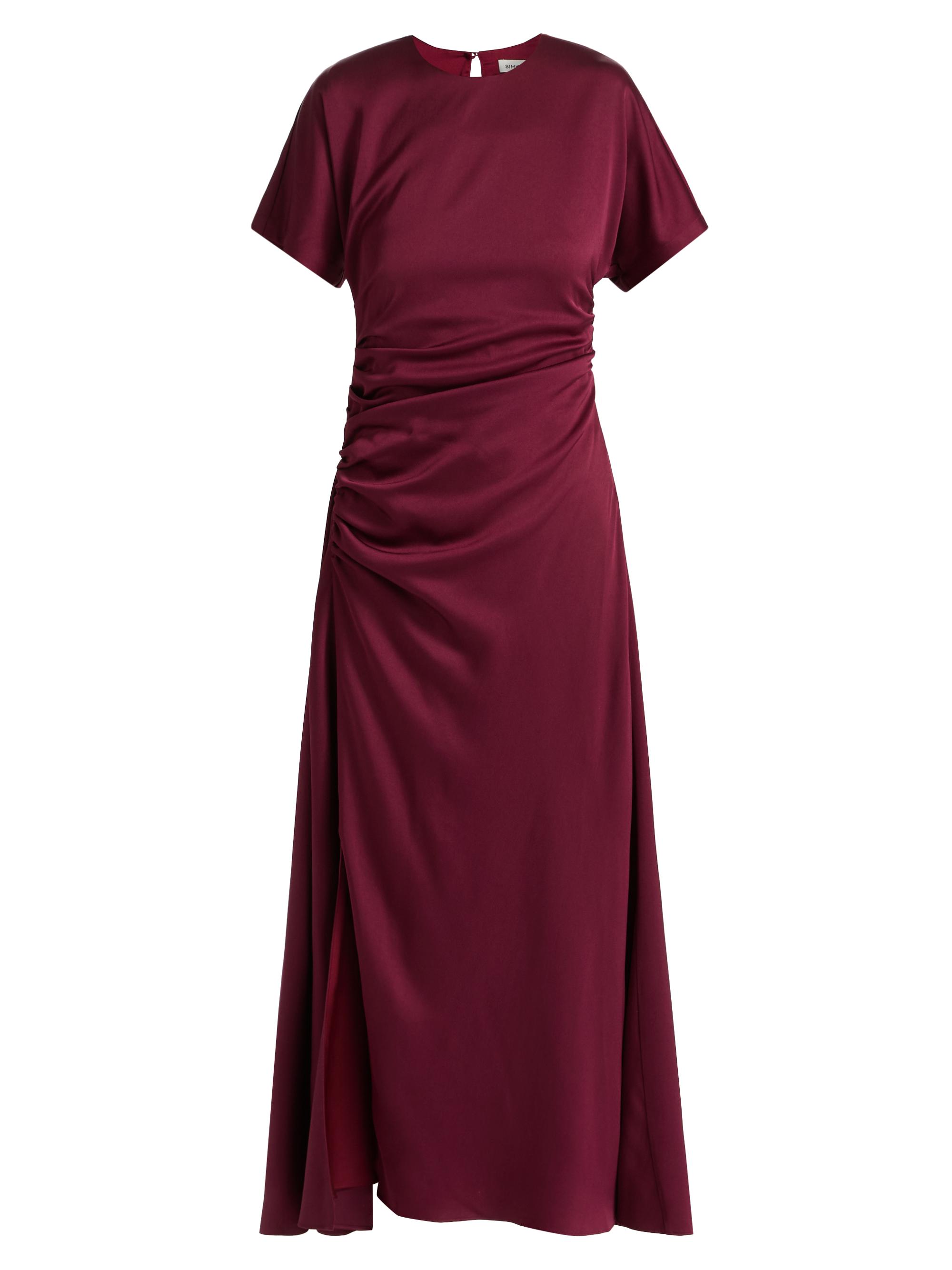 SIMKHAI Women's Marabella Ruched Maxi Dress - Cranberry