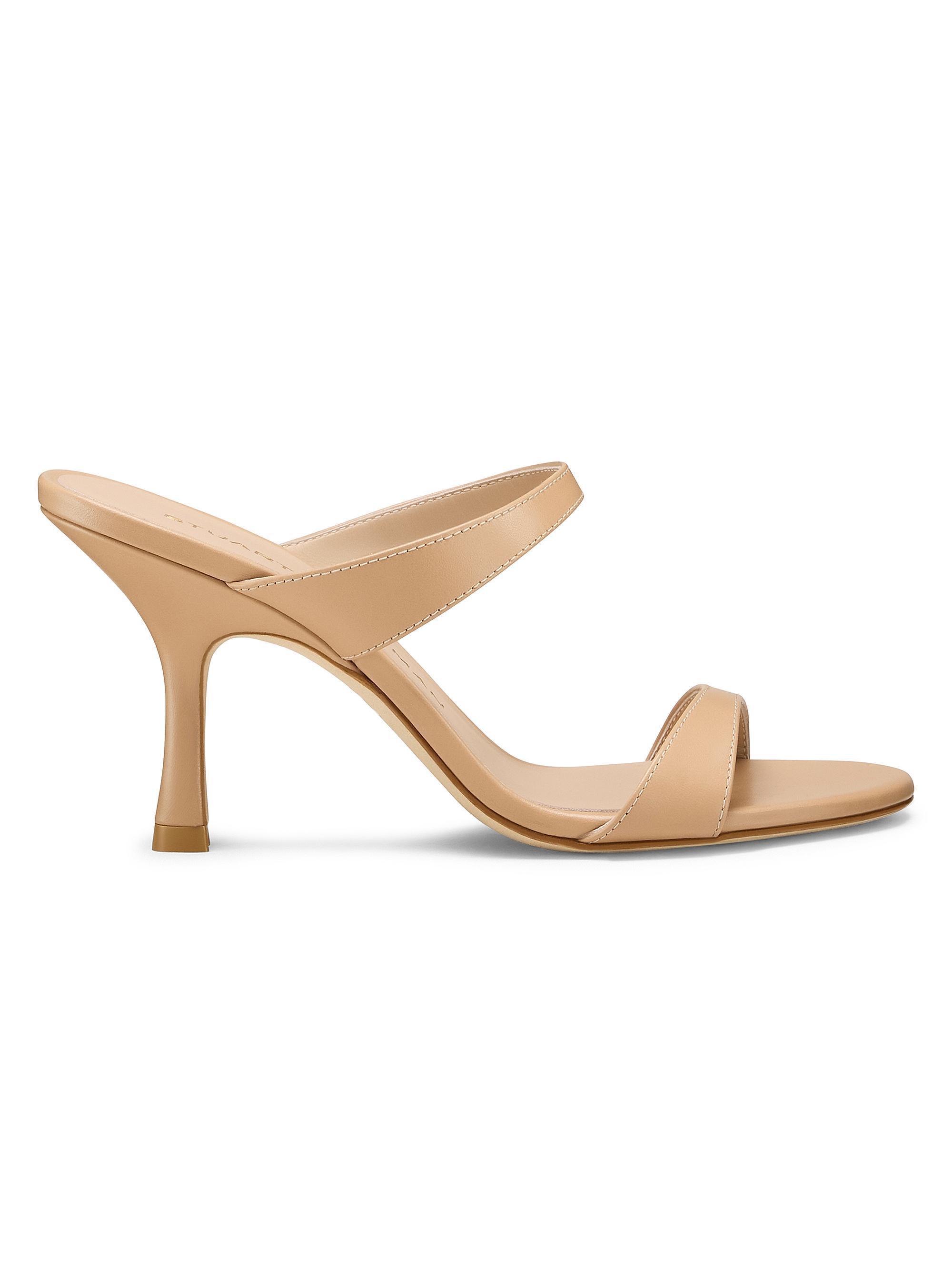 Stuart Weitzman Women's Nudist 85MM Leather Sandals - Adobe | Thumbnail 5
