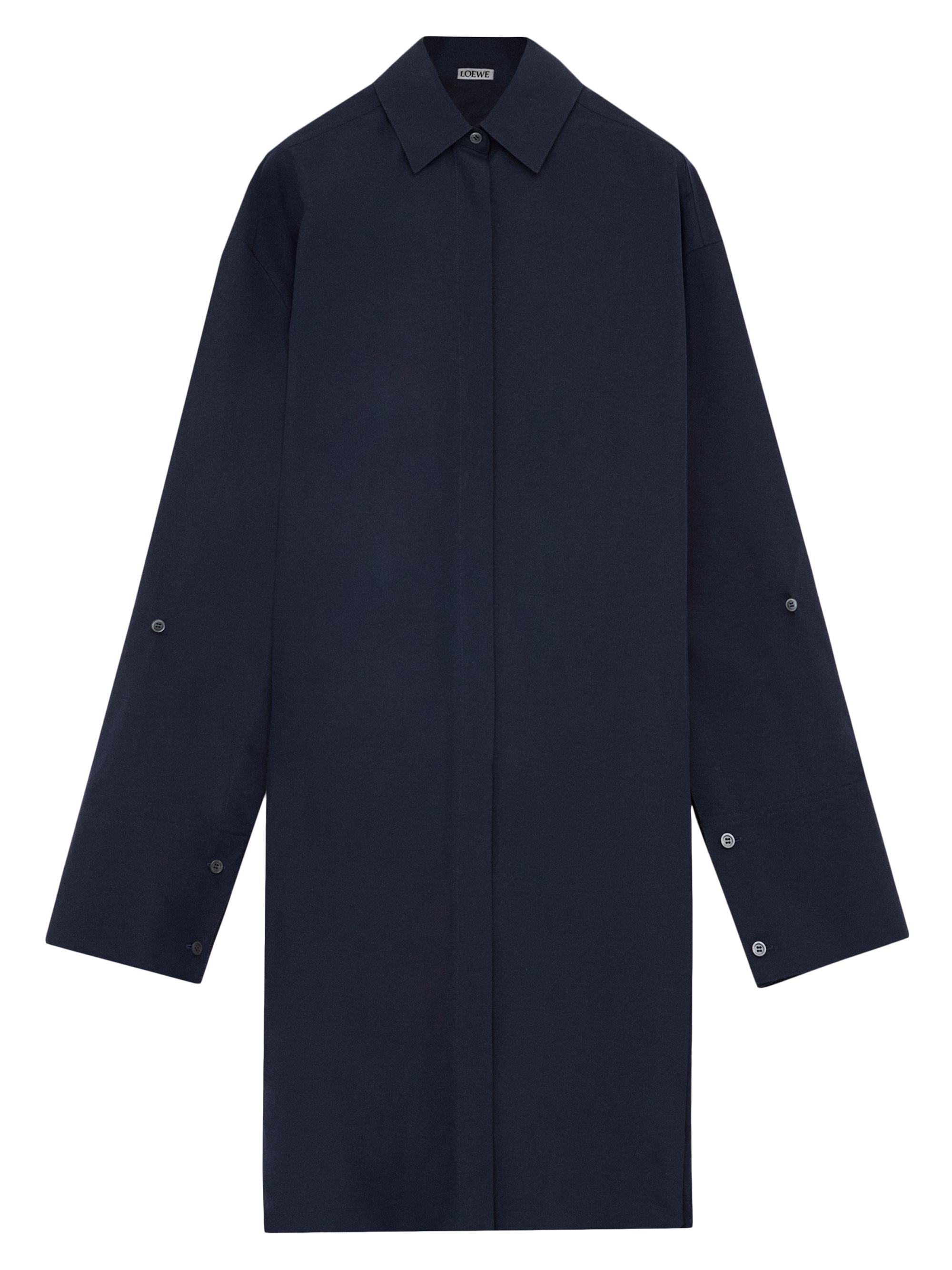 LOEWE Women's Cotton Knee-Length Shirtdress - Navy Blue