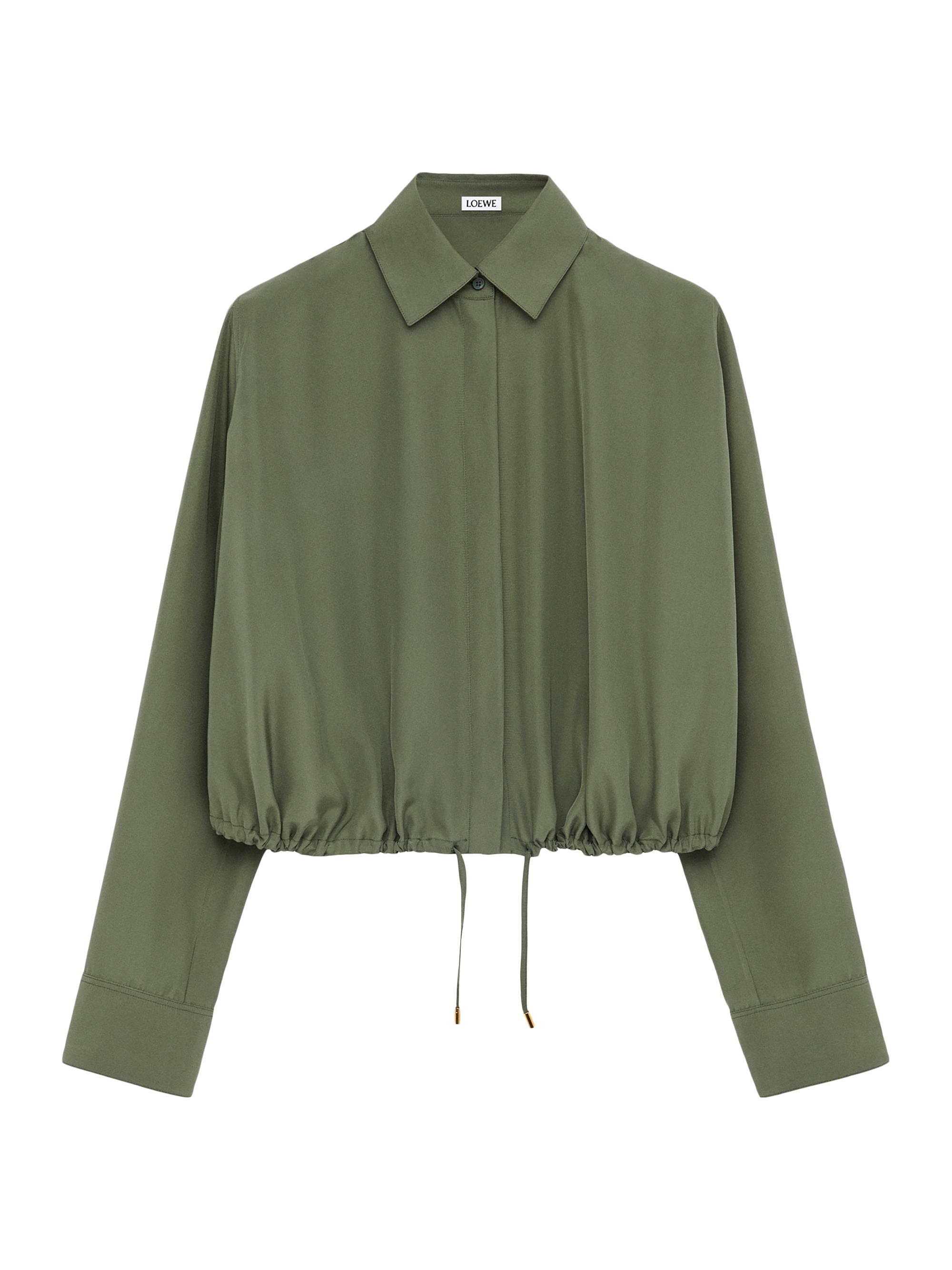 LOEWE Women's Balloon Silk Shirt - Khaki Green