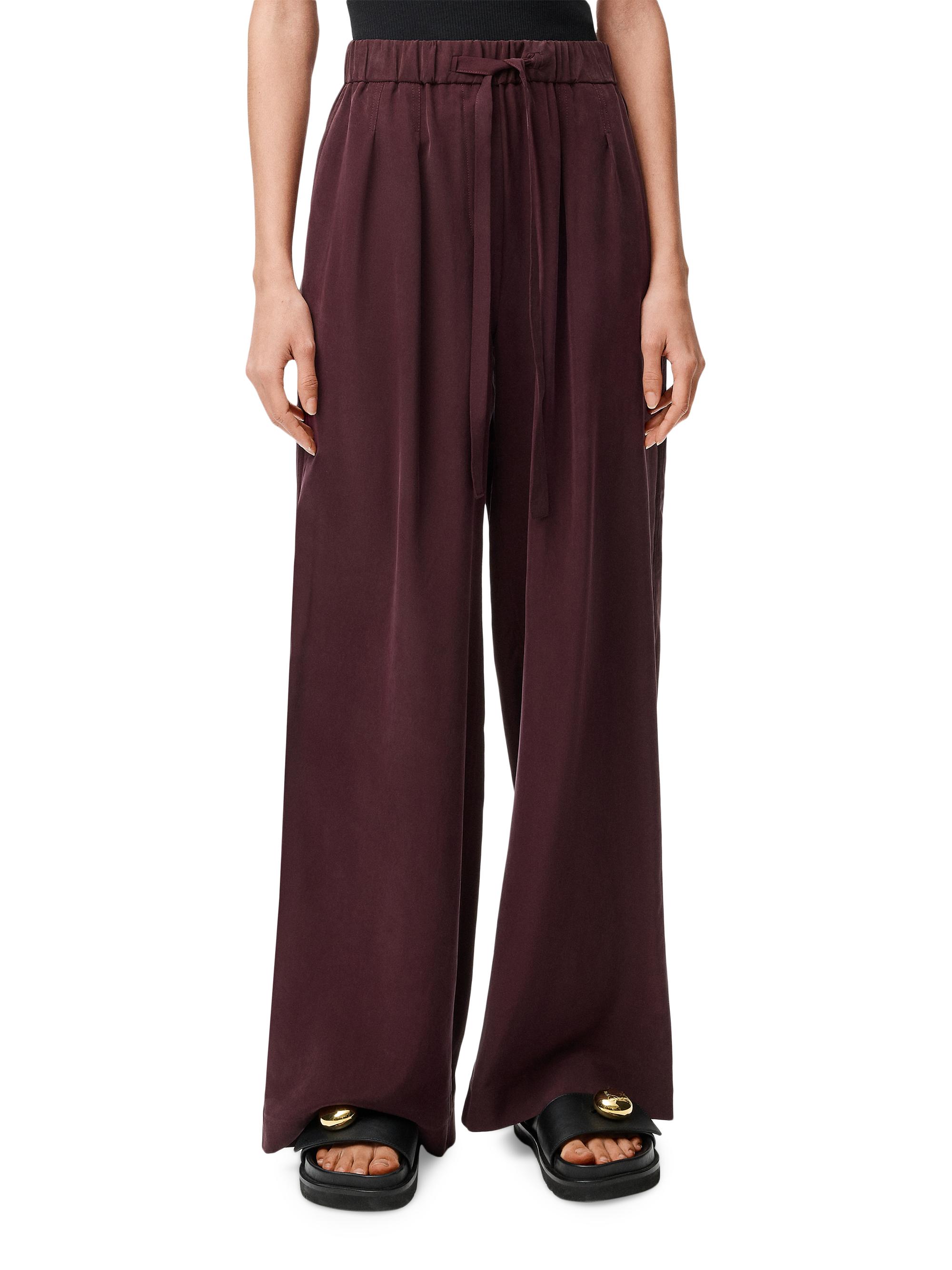 LOEWE Women's Pyjama Silk Trousers - Burgundy