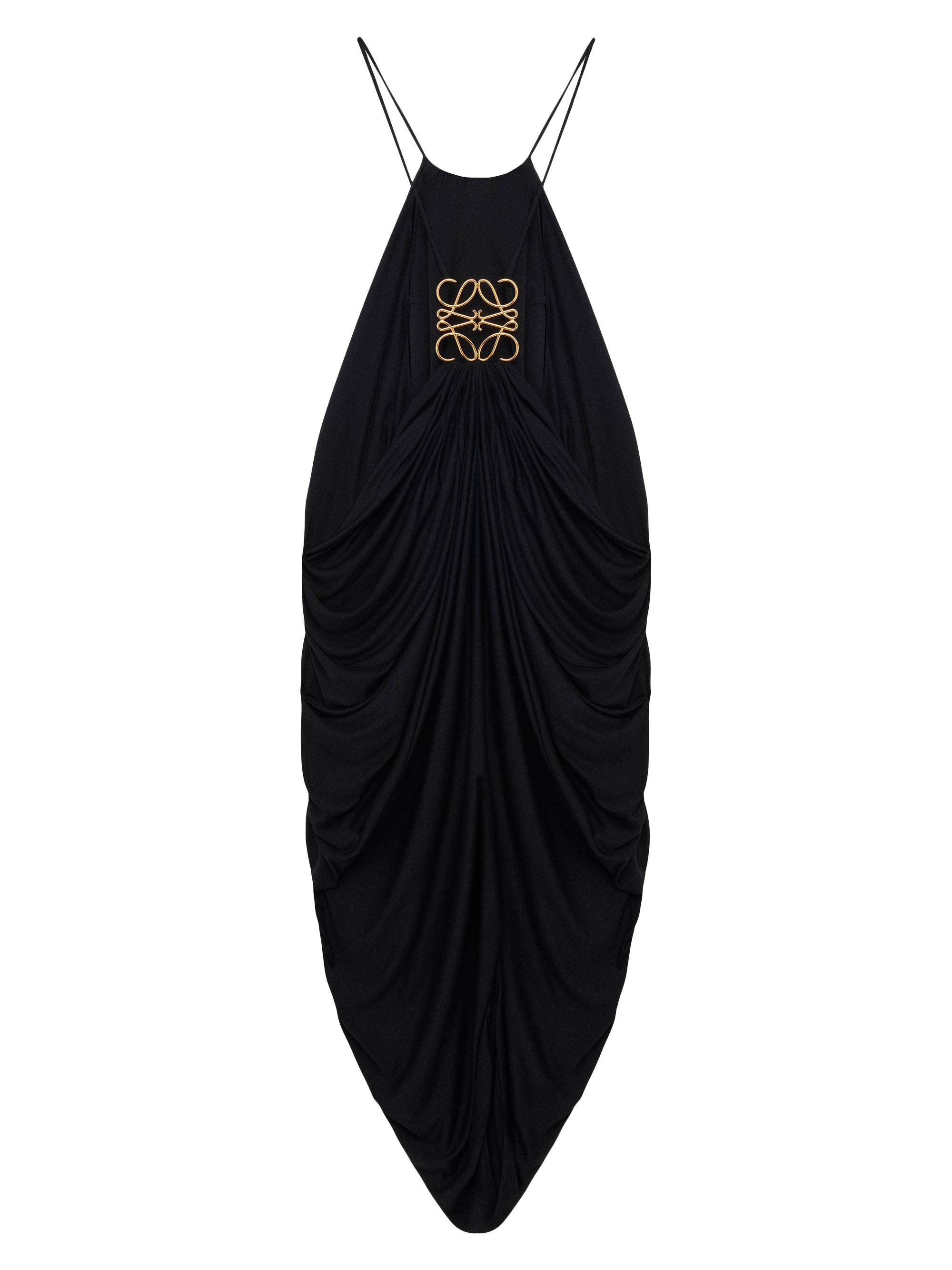 loewe draped dress in silk Loewe One-Shoulder Draped Satin Maxi Dress