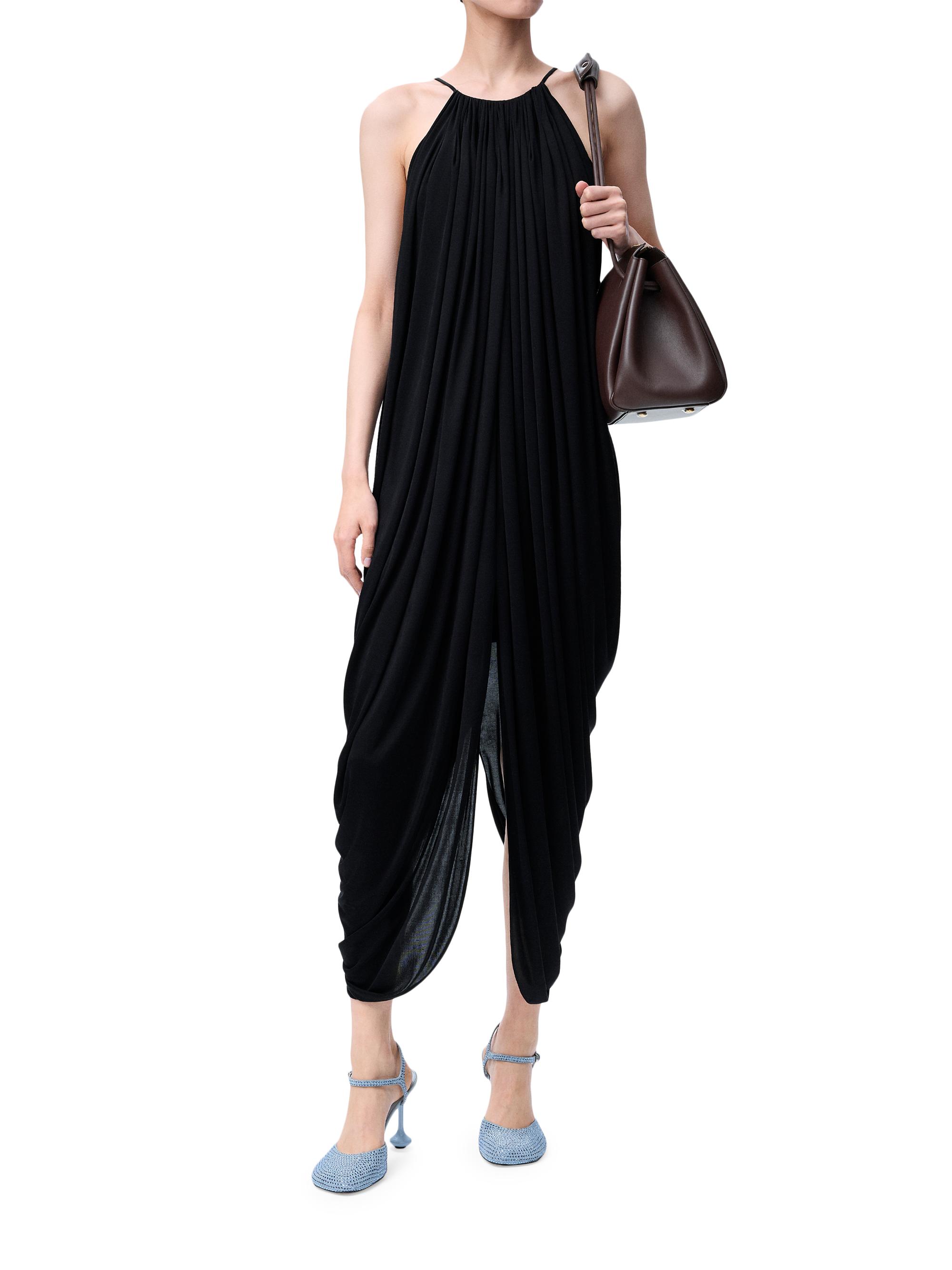loewe draped silk dress Loewe - Draped silk-satin halterneck gown