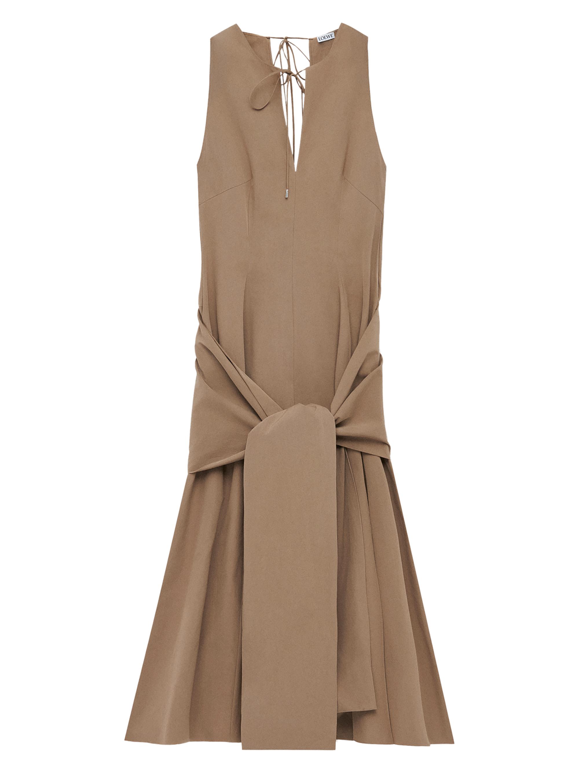 LOEWE Women's Wrap Cotton Midi-Dress - Beige