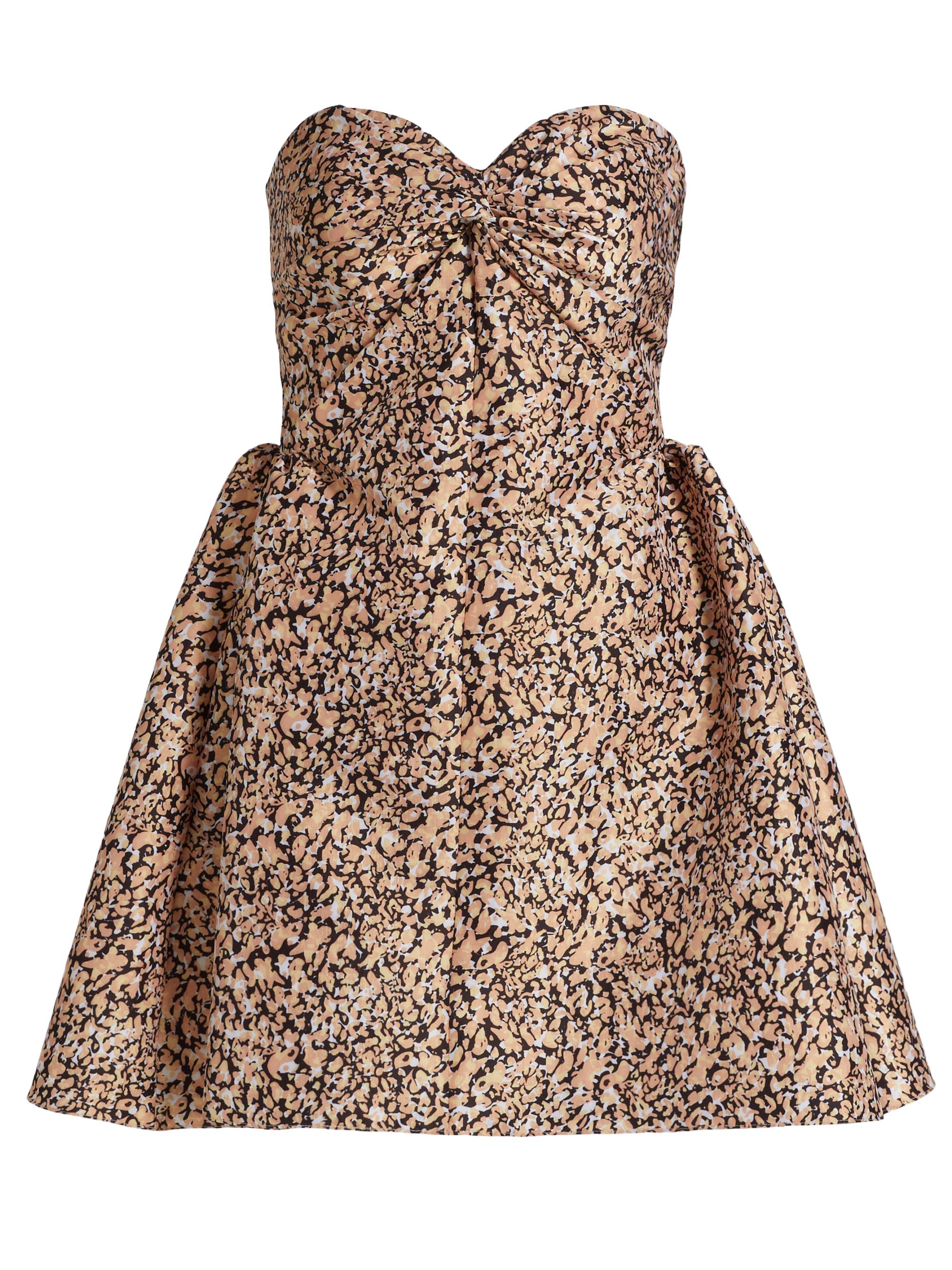 Kika Vargas Women's Rossy Leopard Taffeta Strapless Minidress - Camel