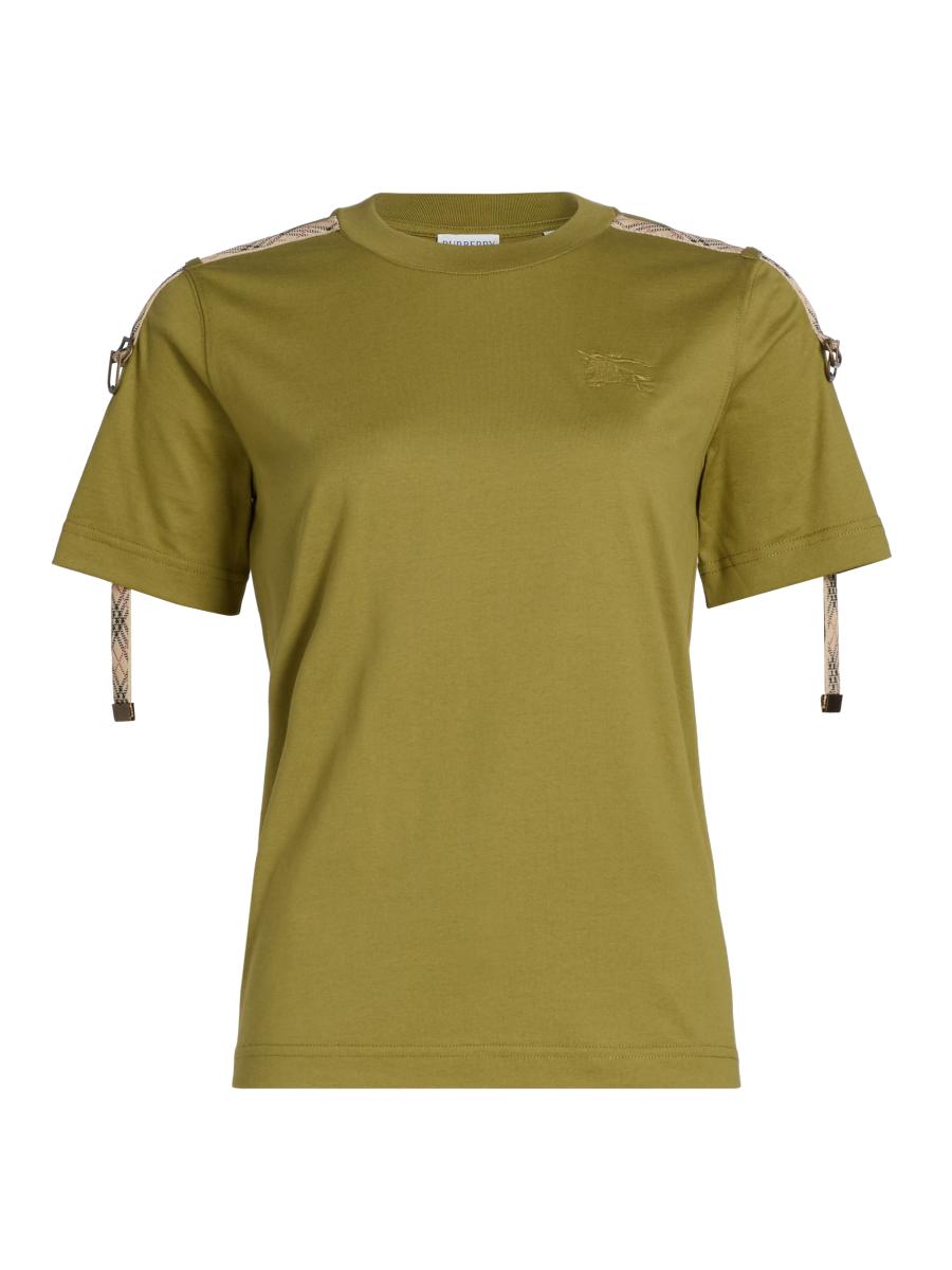 BURBERRY ローズ コットン Tシャツ Burberry Rose Check Shoulder Strap T-Shirt | Saks Fifth Avenue