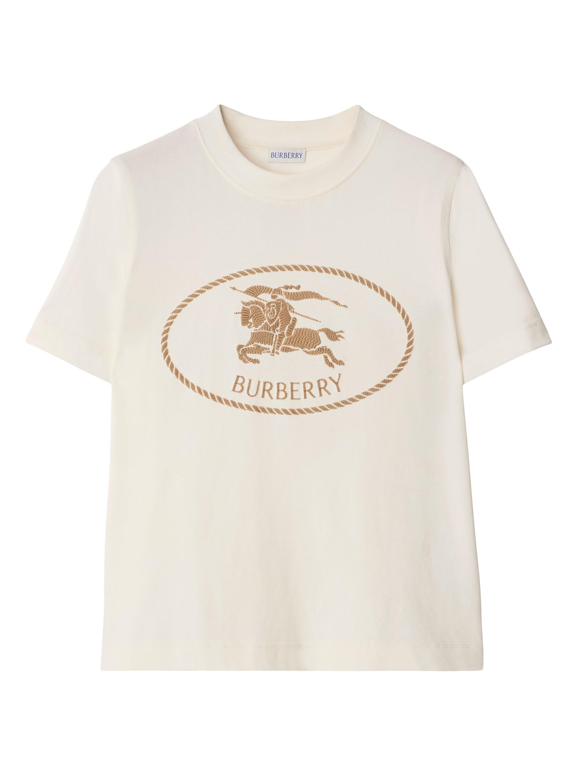 Burberry Women's Knight Stamp Cotton T-Shirt - Chalk